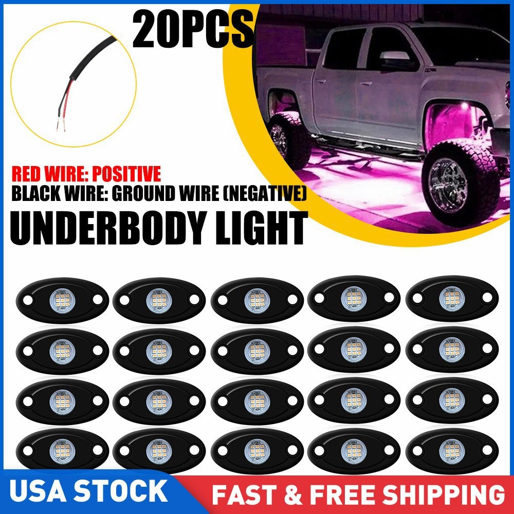 20PCS Purple Undercar LED Underglow Underbody System Light Neon Lamp Waterproof