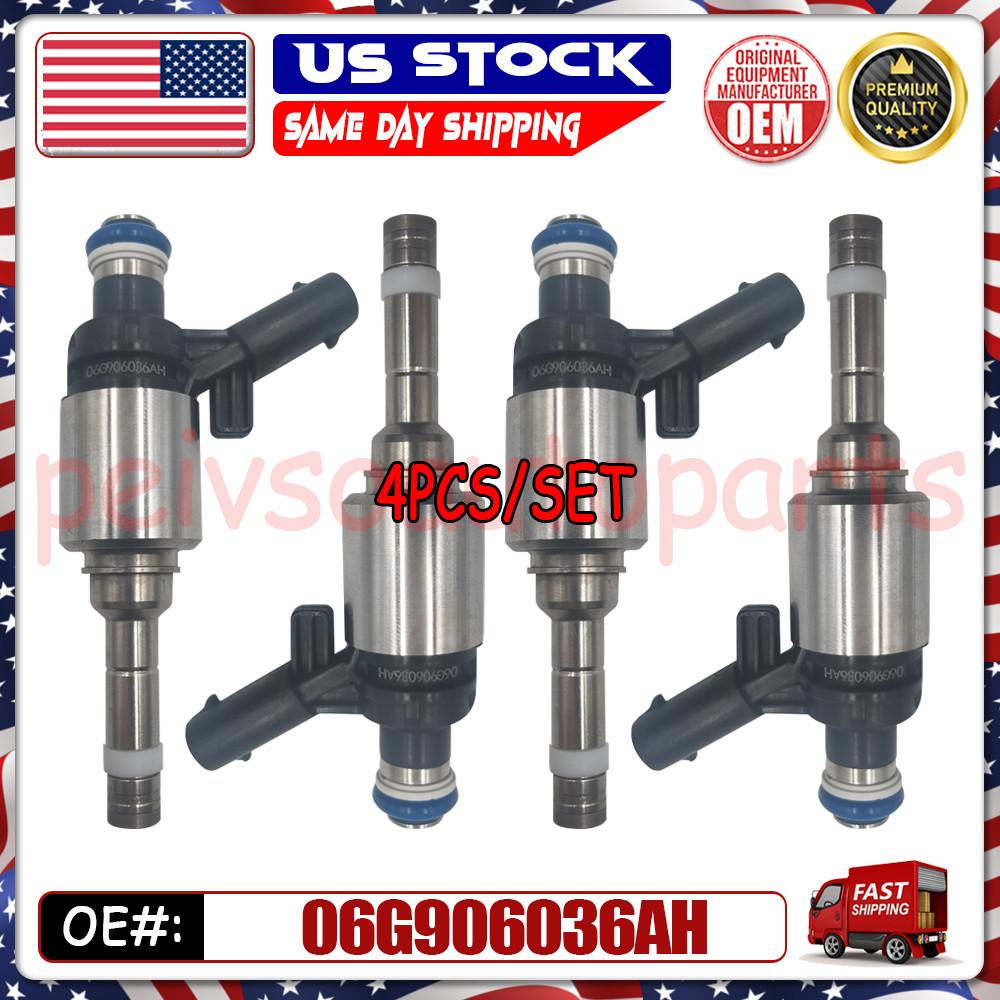 Set 4 Fuel Injectors 06G906036AH For Volkswagen Tiguan Beetle Passat 2018-2024