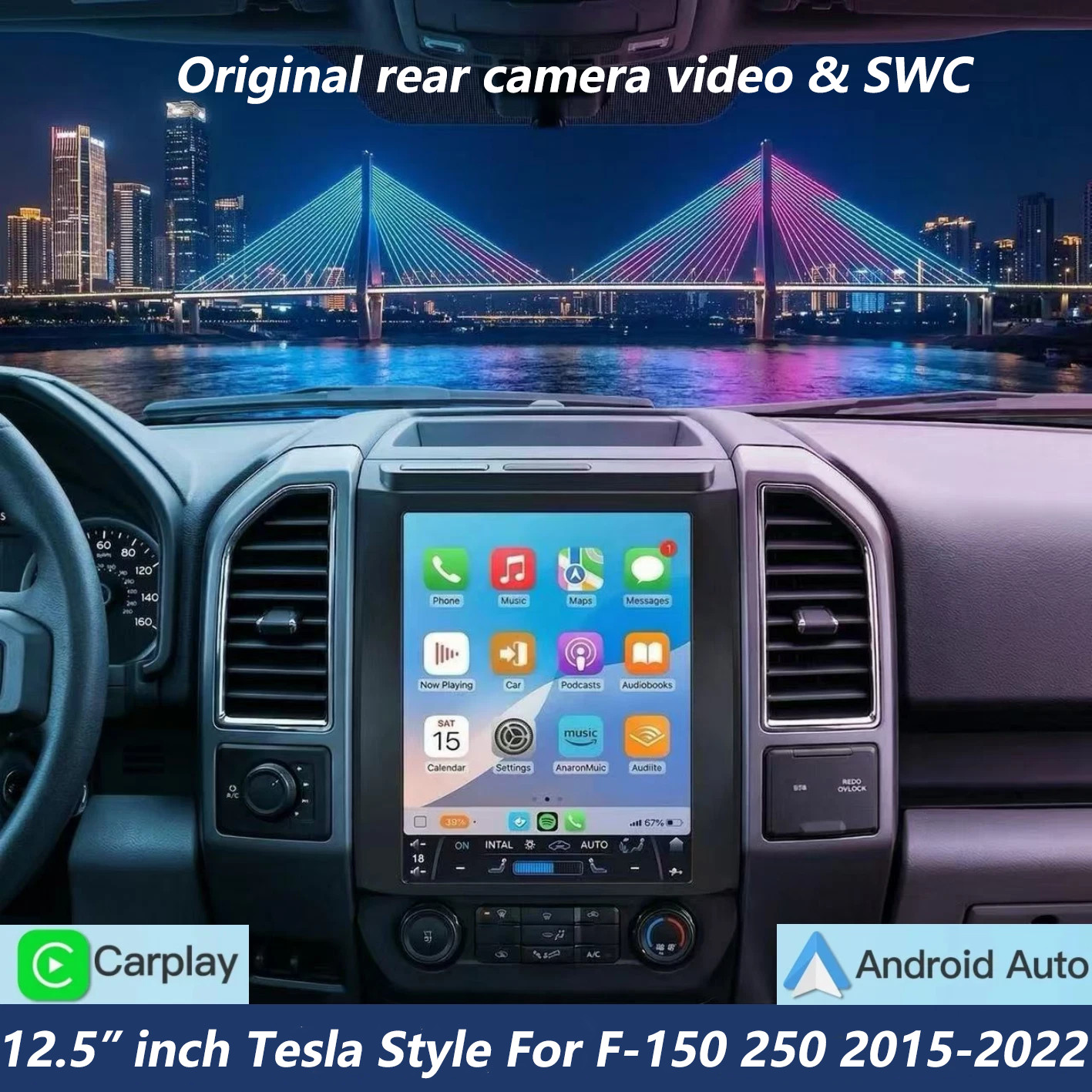 For Ford F-150 250 350 2016 2017 2018 2019 2020 2021 GPS CarPlay Radio Stereo