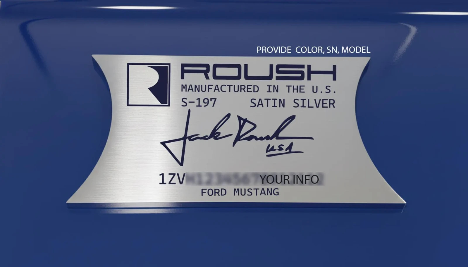 Engraved Dash Plaque Custom Fit for 05-09 Mustang Roush Interior Engraved Dash Plaque Custom Fit for 05-09 Mustang Roush Interior