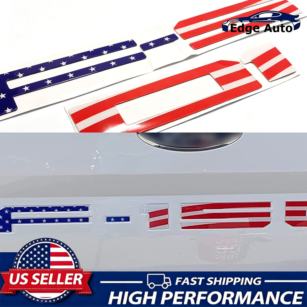 3D Rear Tailgate Badge For 2018-2020 F-150 Letter Emblem Black Red US Flag Style 3D Rear Tailgate Badge For 2018-2020 F-150 Letter Emblem Black Red US Flag Style