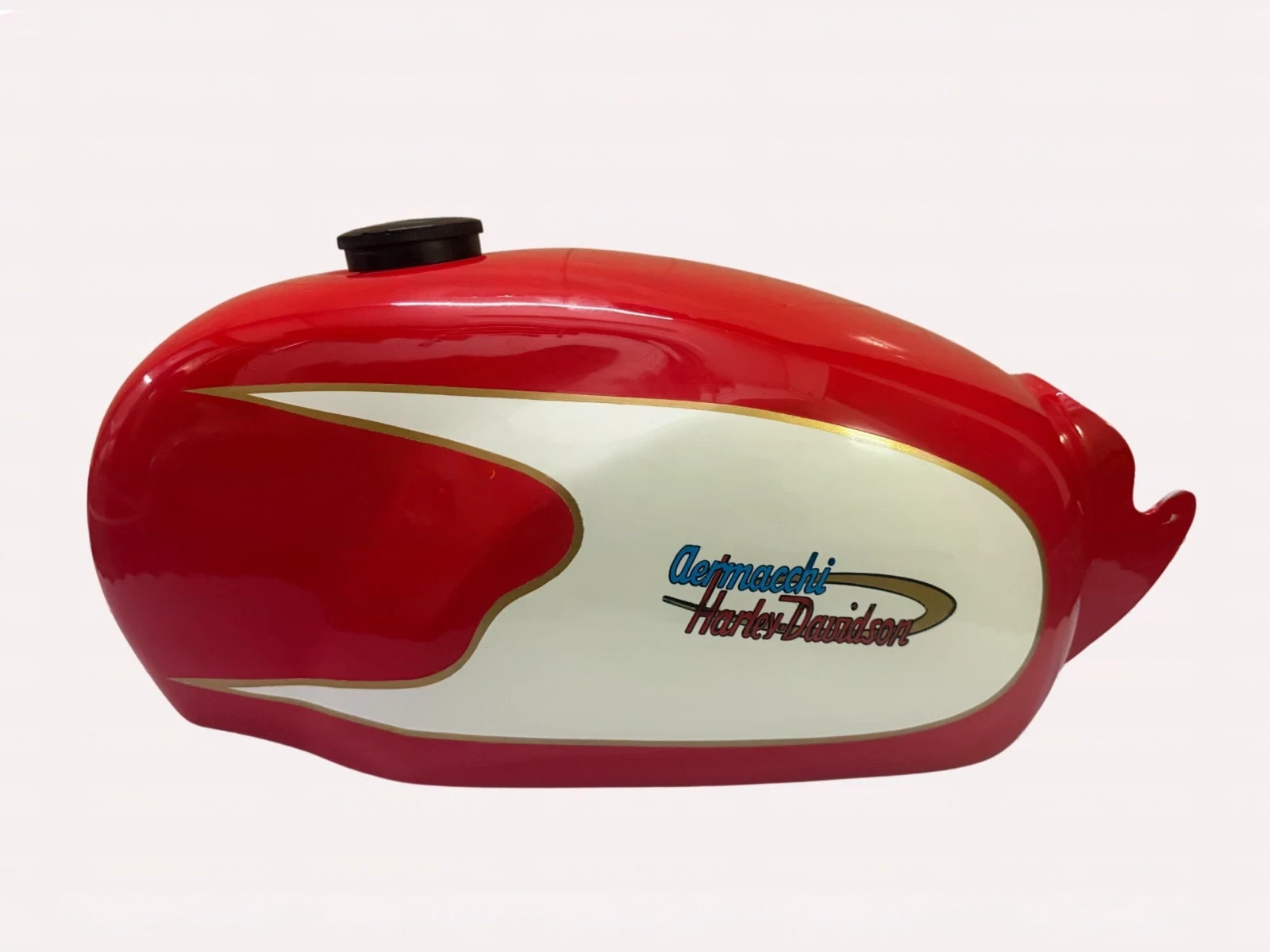 Harley Davidson Aermacchi 350 tv 1971-72 Red & White Steel Fuel Petrol Tank +Cap
