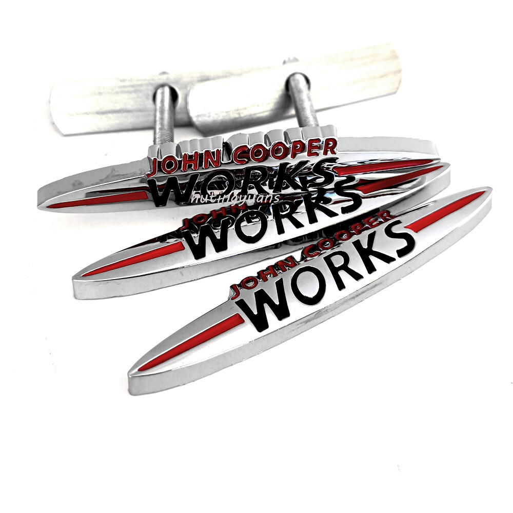 3x 9cm Chrome JOHN COOPER WORKS Grille Badge Emblem Sticker for MINI JCW F55 F60 3x 9cm Chrome JOHN COOPER WORKS Grille Badge Emblem Sticker for MINI JCW F55 F60