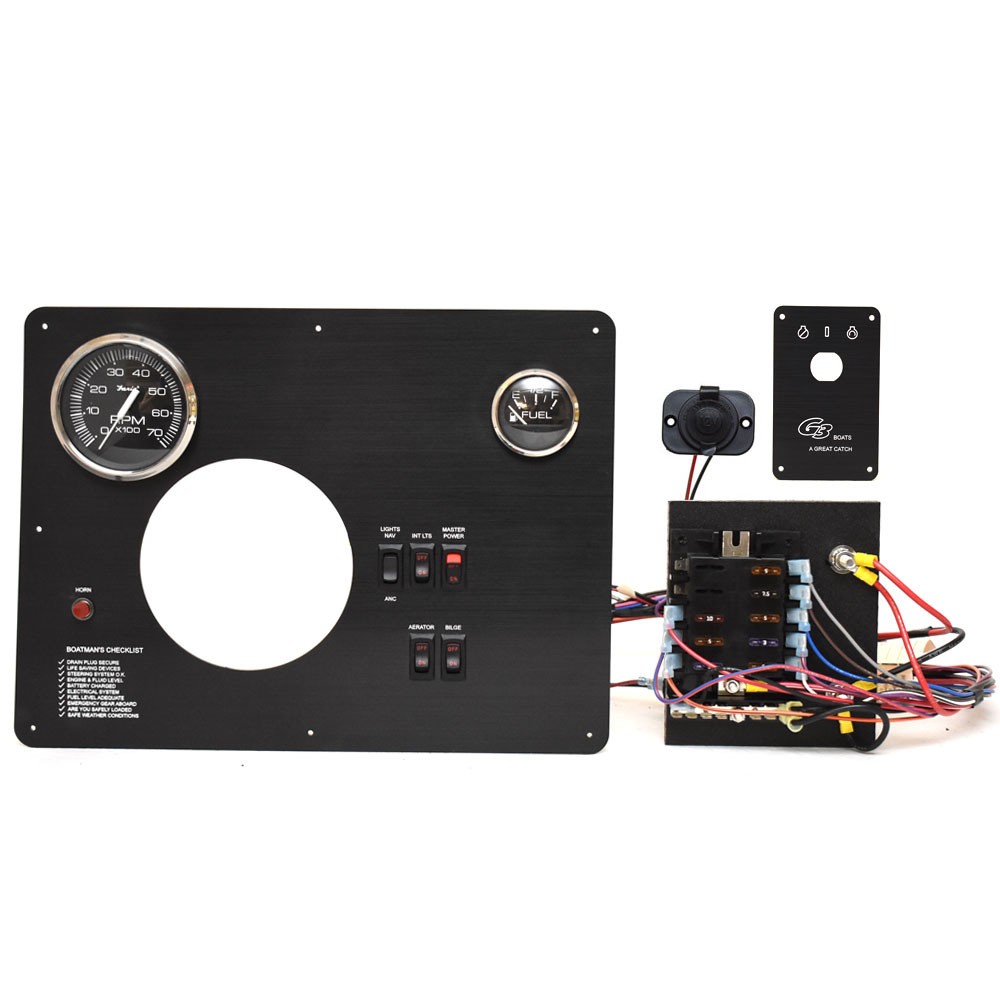 G3 Boat Dash Gauge Switch Panel 73427428 | Black w/ 12V