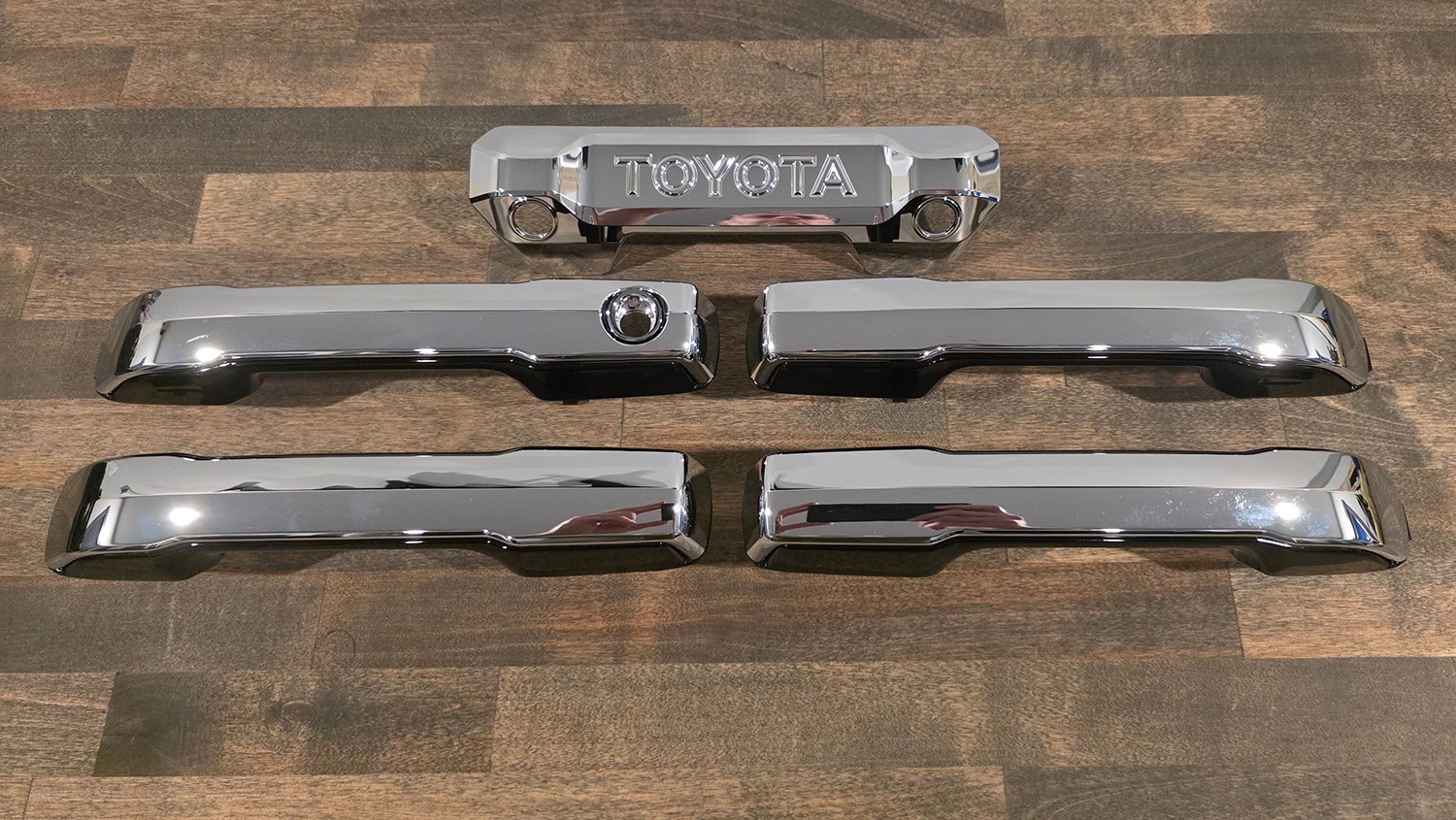 Full Set of Chrome Door and Tailgate Handles for Gen 3 (2022+) Toyota Tundra Full Set of Chrome Door and Tailgate Handles for Gen 3 (2022+) Toyota Tundra