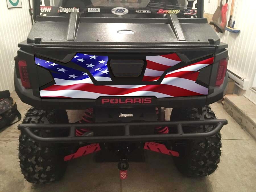 16-CURRENT POLARIS GENERAL 1000 TAILGATE MATTE WAVING AMERICAN FLAG 16-CURRENT POLARIS GENERAL 1000 TAILGATE MATTE WAVING AMERICAN FLAG