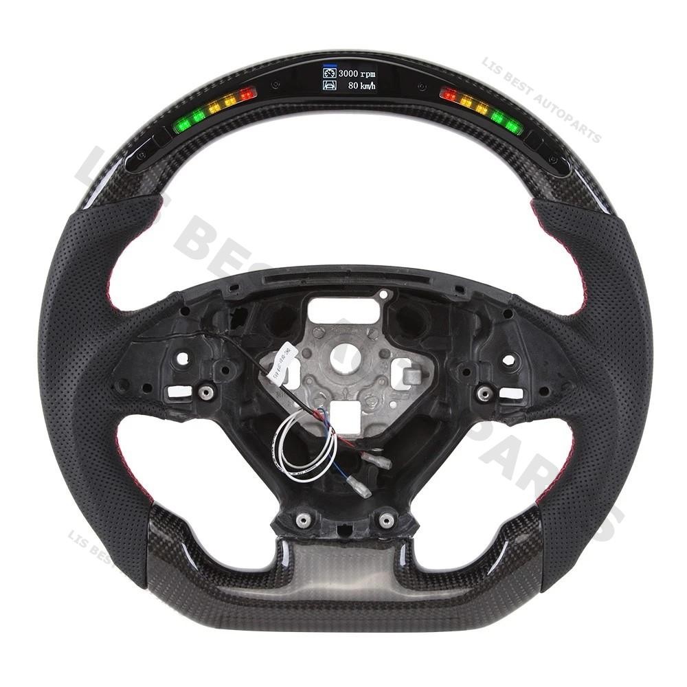Real Carbon Fiber LED Steering Wheel Black Leather/For Corvette C7 Chevrolet 16+