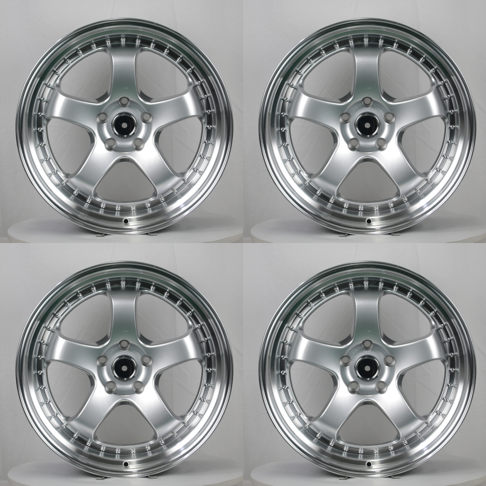 18x8.5 / 18x9.5 SILVER ML JDM Meister Style Wheels 5x114.3 ET35 CB73.1 Staggered 18x8.5 / 18x9.5 SILVER ML JDM Meister Style Wheels 5x114.3 ET35 CB73.1 Staggered