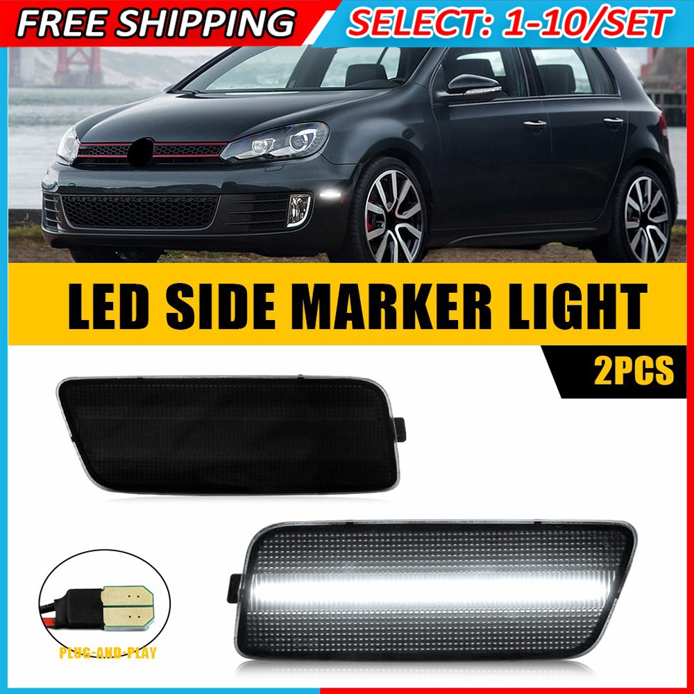2-20 For 2010 2011 2012 2013 2014 Volkswagen MK6 GTI Side Marker Light LED White