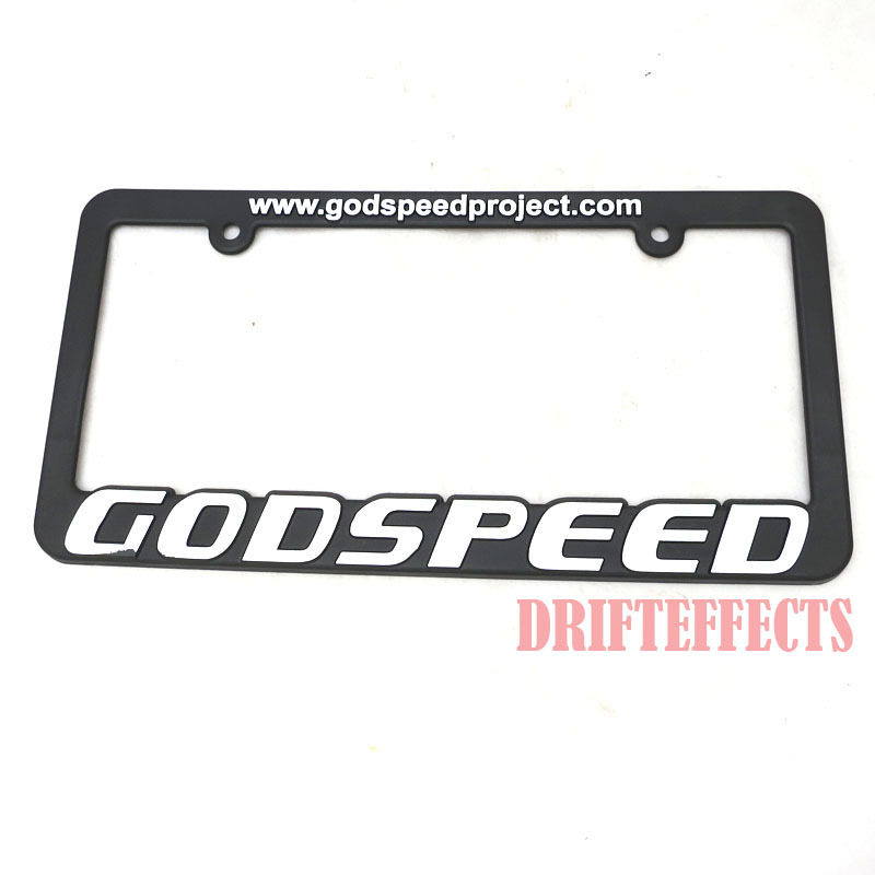 GODSPEED PROJECT GSP BLACK LICENSE PLATE FRAME PLASTIC turbo drift jdm 