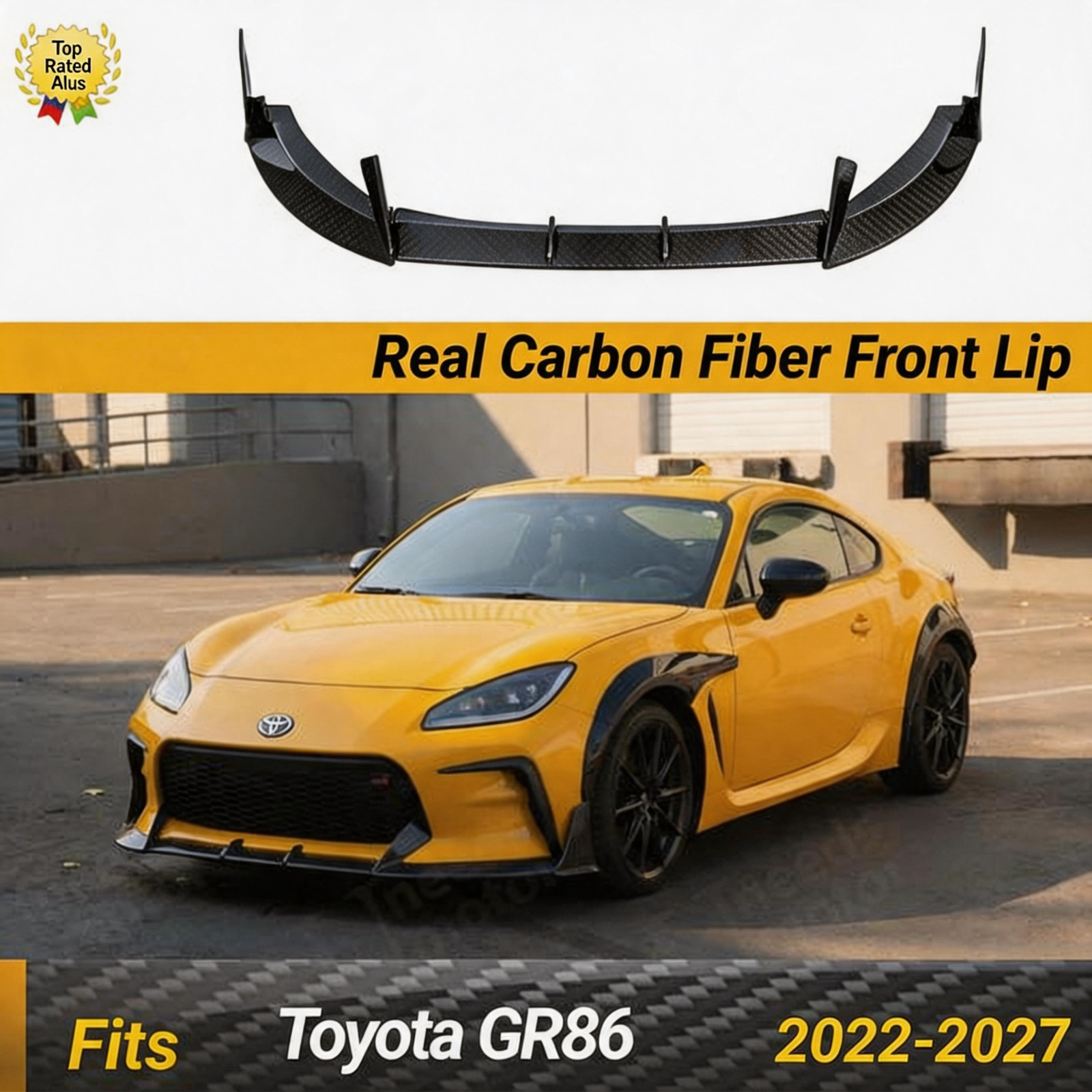 For 2022-2027 Toyota GR86 Real Carbon Fiber Front Bumper Lip Splitter Spoiler For 2022-2027 Toyota GR86 Real Carbon Fiber Front Bumper Lip Splitter Spoiler