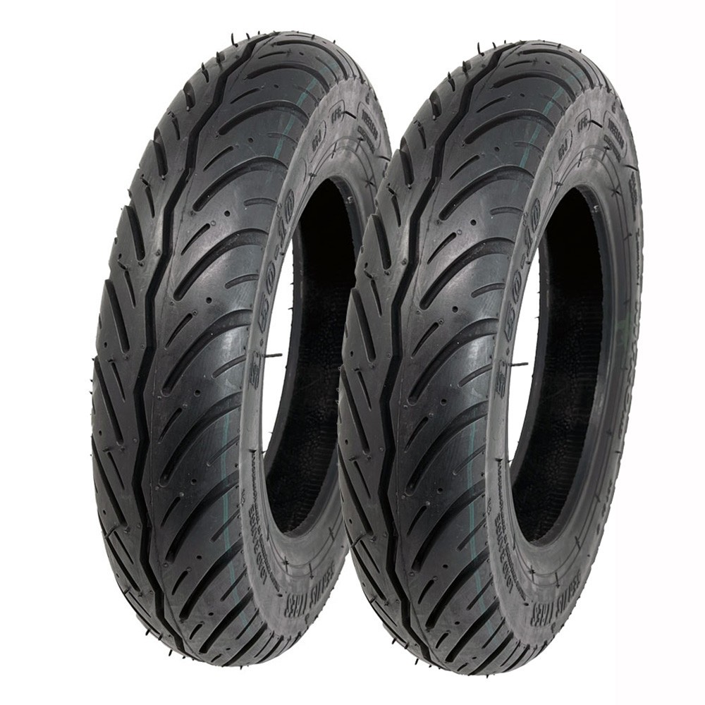 MMG SET OF TWO Scooter Tubeless Tires 3.50-10 Front and Rear fits on 10 Inch Rim