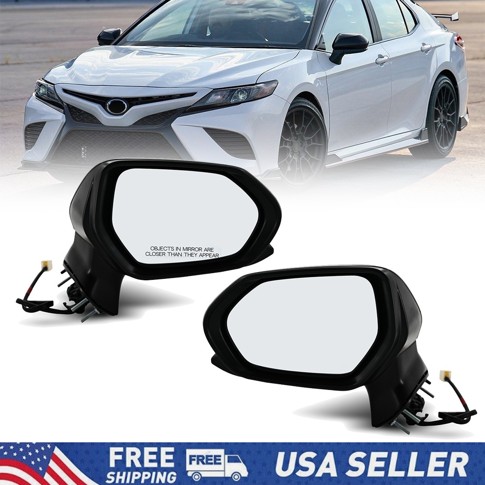 Pair of 2 Side View Mirrors 3Pin For Toyota Camry 2018-2024 Left & Right Side Pair of 2 Side View Mirrors 3Pin For Toyota Camry 2018-2024 Left & Right Side