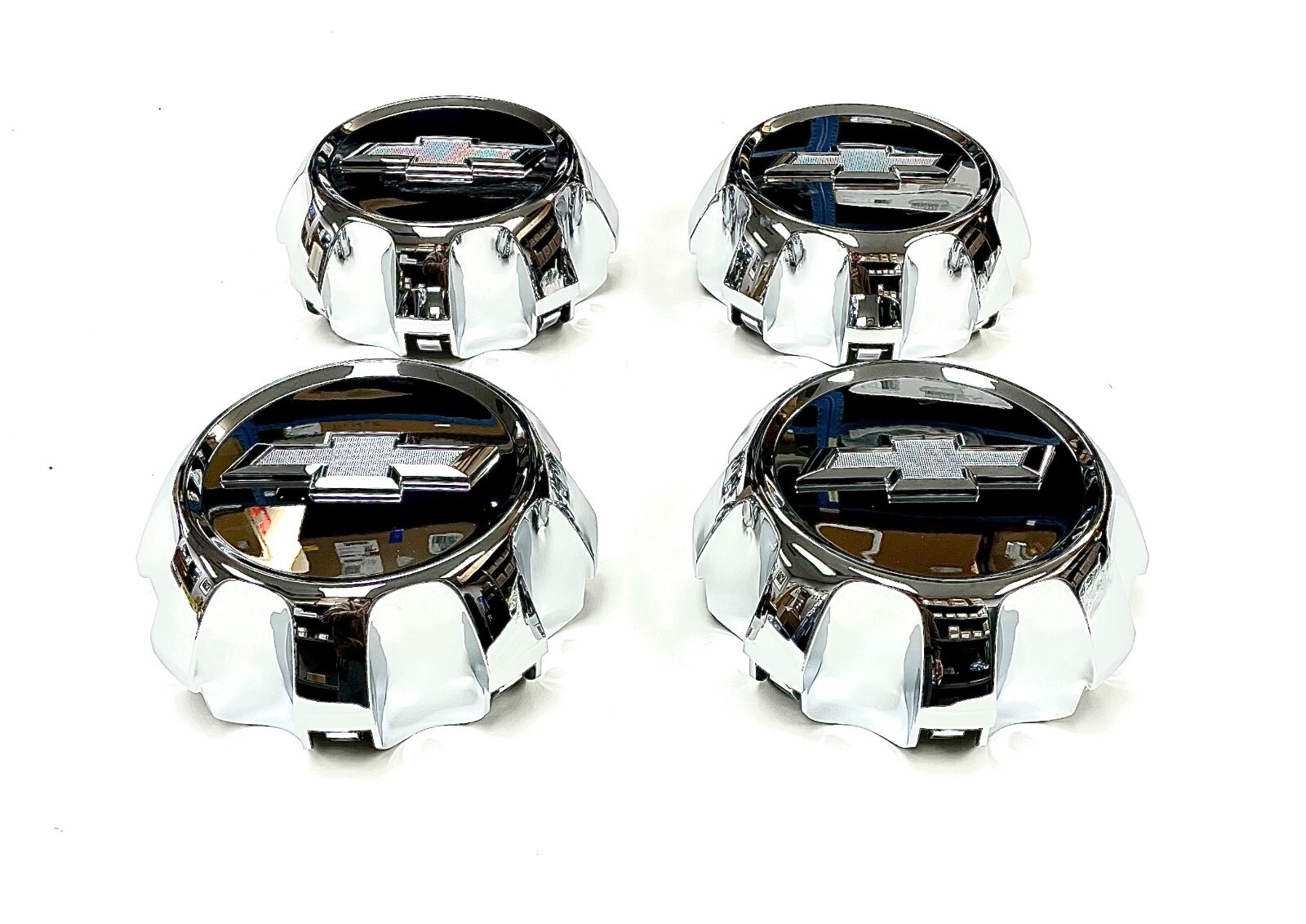 2020-2026 Silverado HD Center Cap 84465269 Qty 4 Chrome w/ Chrome Bowtie Logo OE