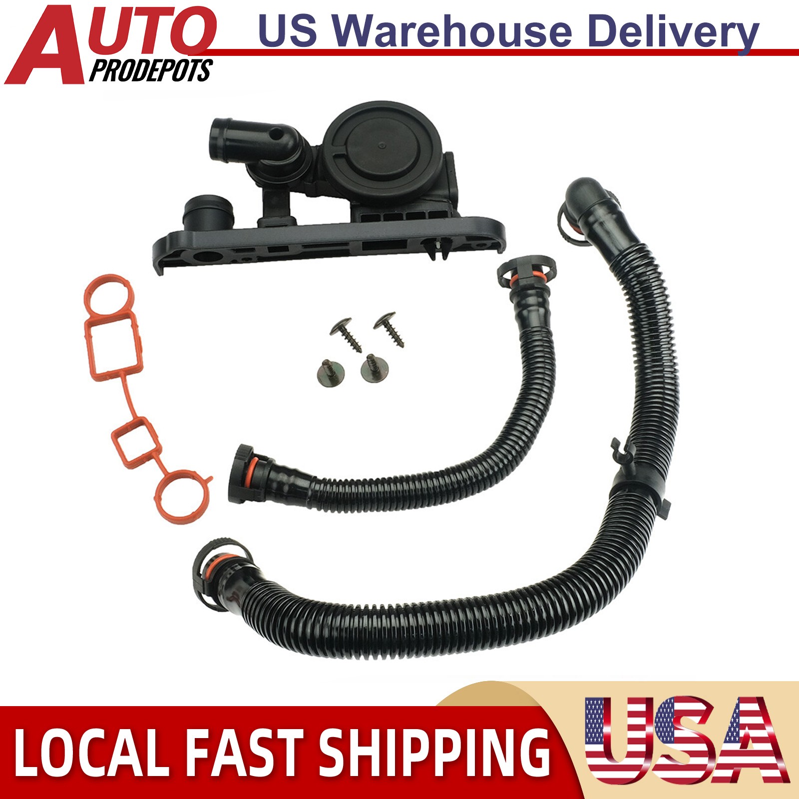 Crankcase Vent PCV Valve+ Hose w/Screw KIT For Audi A3 A4 VW Eos Passat 2.0T FSI