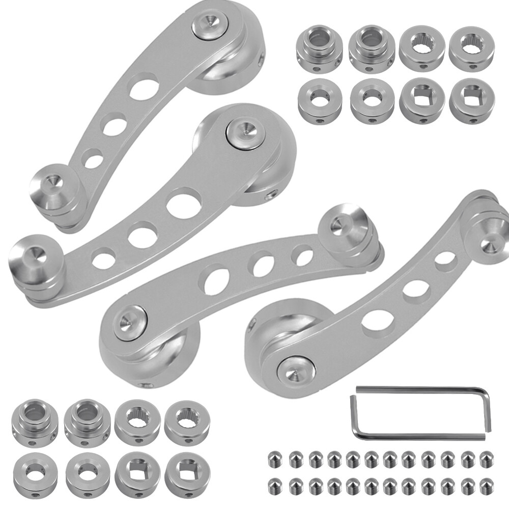 4 PCS UNIVERSAL CAR BILLET ALUMINUM WINDOW CRANK HANDLE WINDER TRUCK PICKUP DOOR