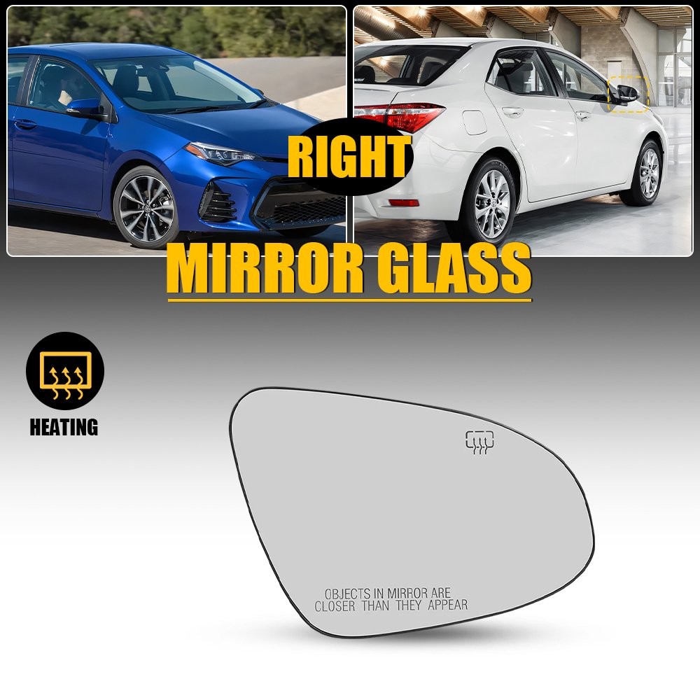 RH Passenger Side Heated Mirror Glass For 2014-2019 Toyota Corolla 87931-02F90