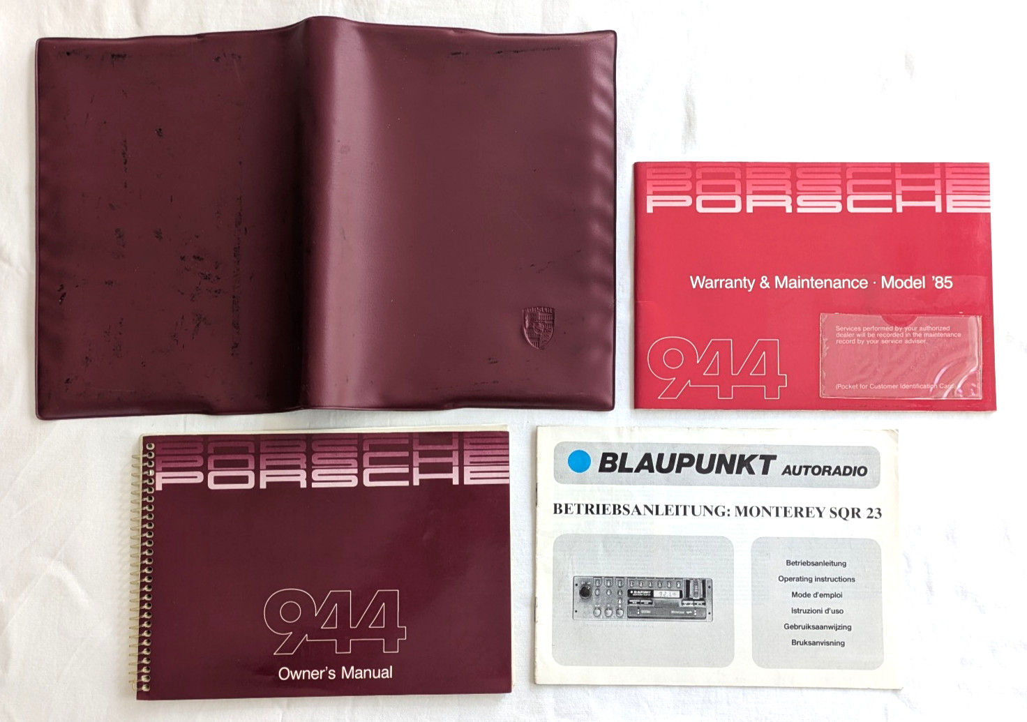 1985 Porsche 944 Owner\'s Manual Warranty Maintenance Blaupunkt Radio Cover