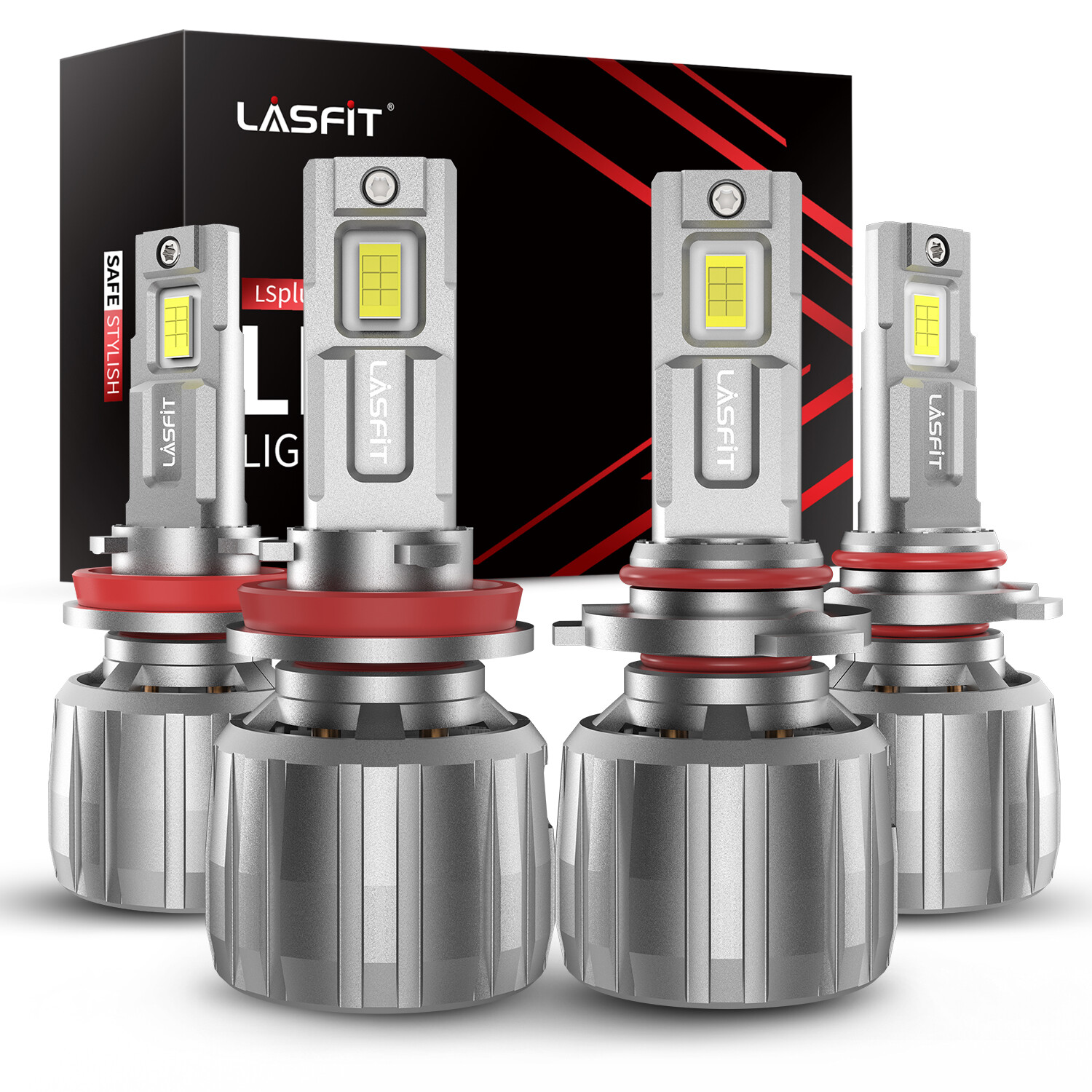 LASFIT H11 9005/HB3 LED Bulbs Headlight High/Low Beam Super Bright White 13000LM
