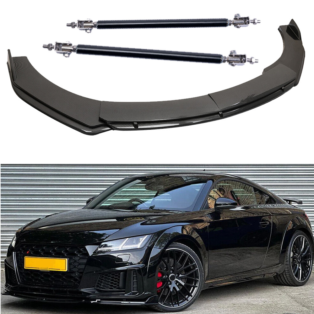 Carbon Fiber Look Front Bumper Lip Splitter Spoiler For Audi TTS Quattro