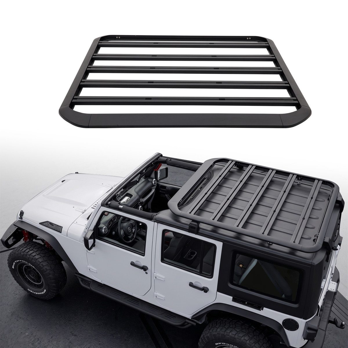 Aluminum Half Roof Rack For 2007-2018 Jeep Wrangler JK 2/4 Door Aluminum Half Roof Rack For 2007-2018 Jeep Wrangler JK 2/4 Door