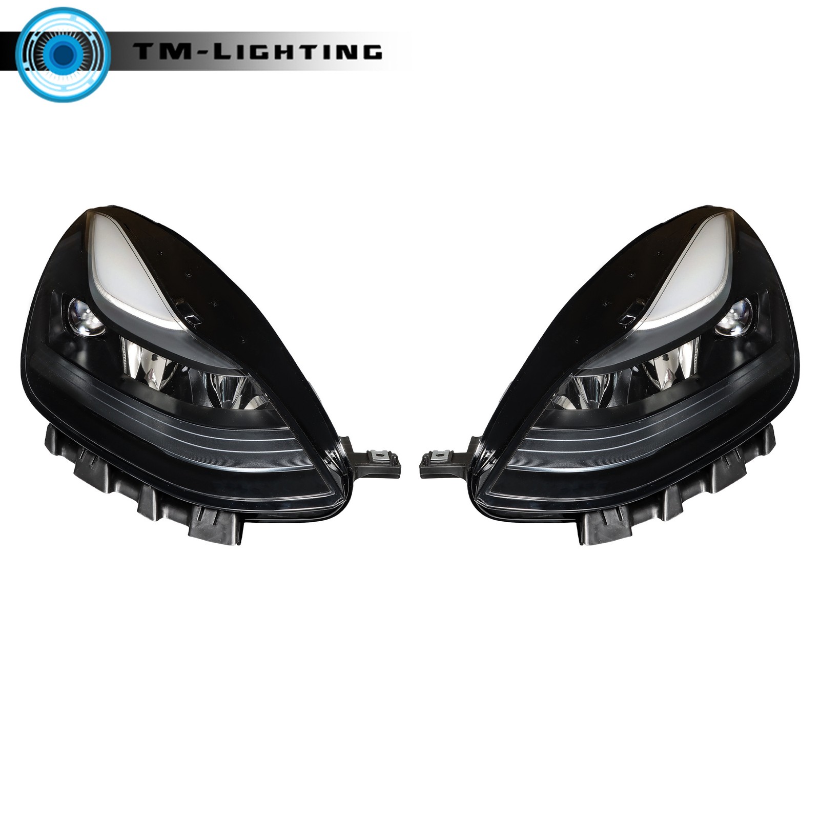 For 2021-2023 Tesla Model 3 Y LED Headlight Projector Left+Right Black Housing