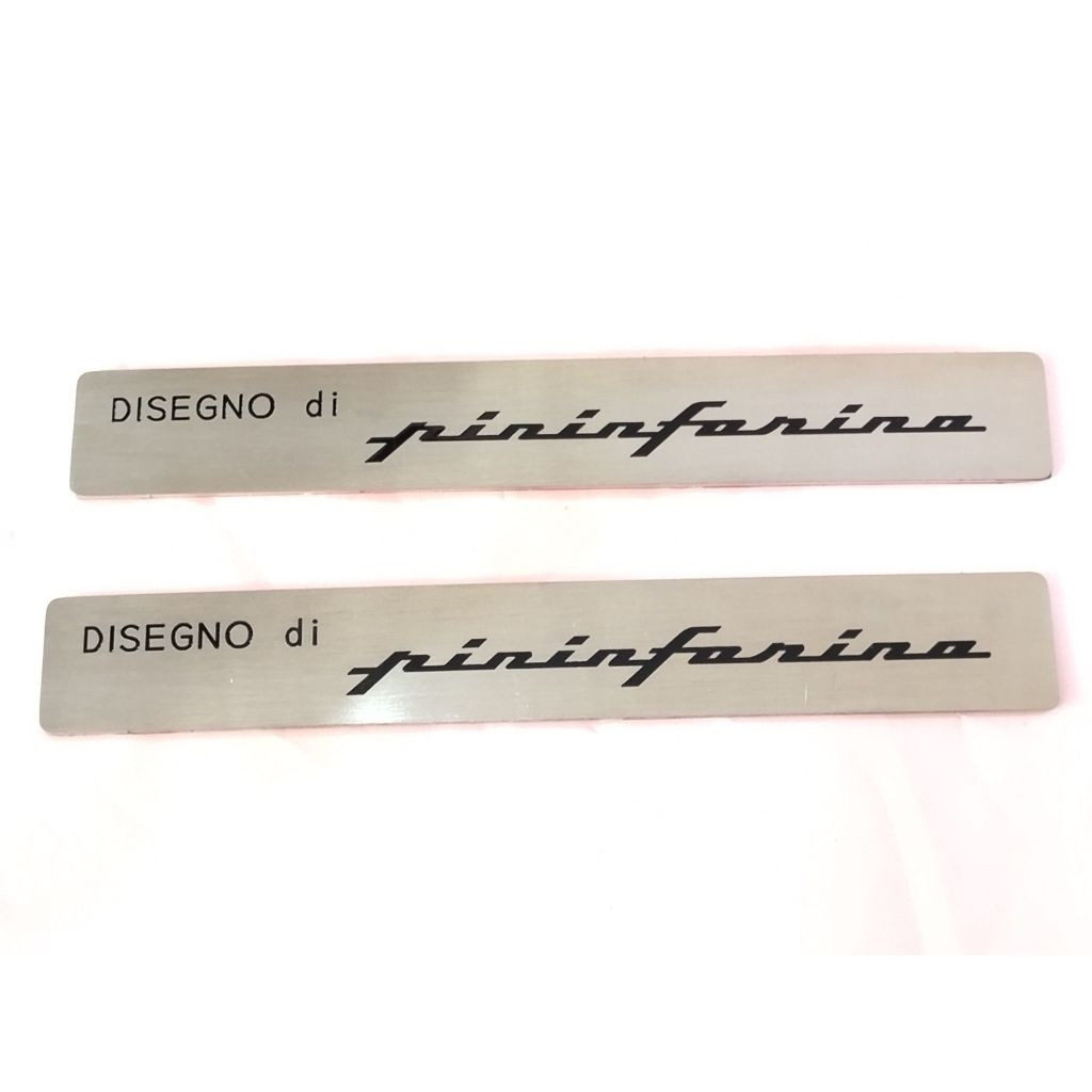 2 x Pininfarina Disegno Metal Emblem Badge Stainless Steel Ferrari Alfa Fiat 2 x Pininfarina Disegno Metal Emblem Badge Stainless Steel Ferrari Alfa Fiat