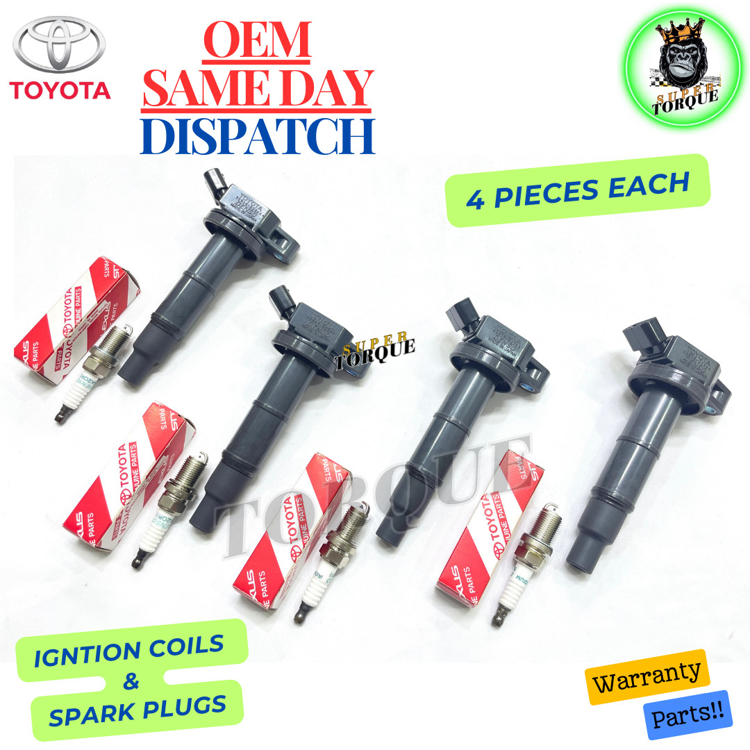 90919-02244 Ignition Coils DENSO Spark Plugs x 4 pcs Toyota Camry Corolla RAV4