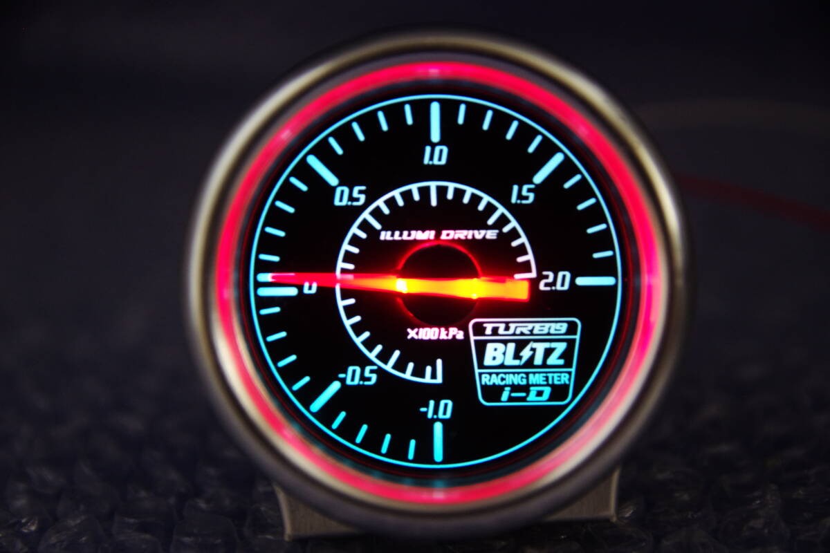BLITZ Racing Meter i-D Black Boost Gauge 60mm Illuminated (Backlit) JDM Used