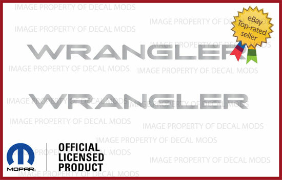 2x 1997 - 2006 Jeep WRANGLER fender logo TJ side decals stickers Silver SJ3Y2