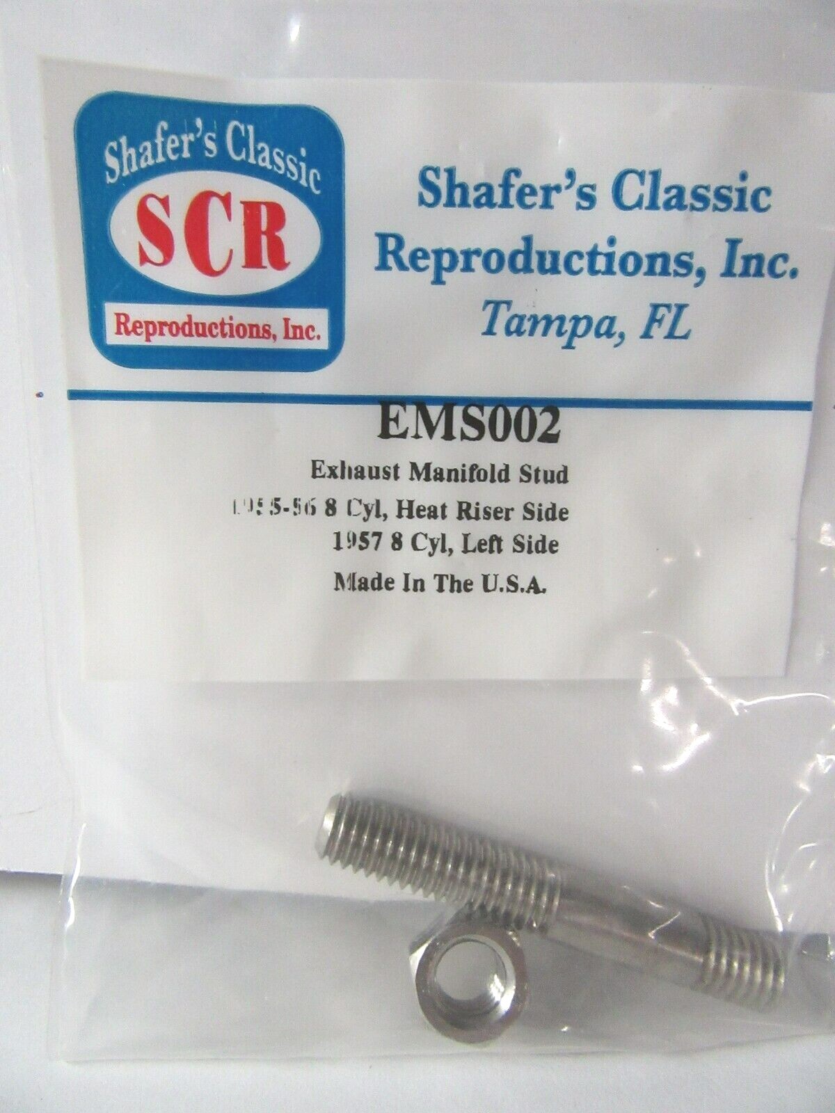 1957 Chevrolet Exhaust Manifold Stud Full Size Heat Riser Stud NEW IN PACKAGE 1957 Chevrolet Exhaust Manifold Stud Full Size Heat Riser Stud NEW IN PACKAGE