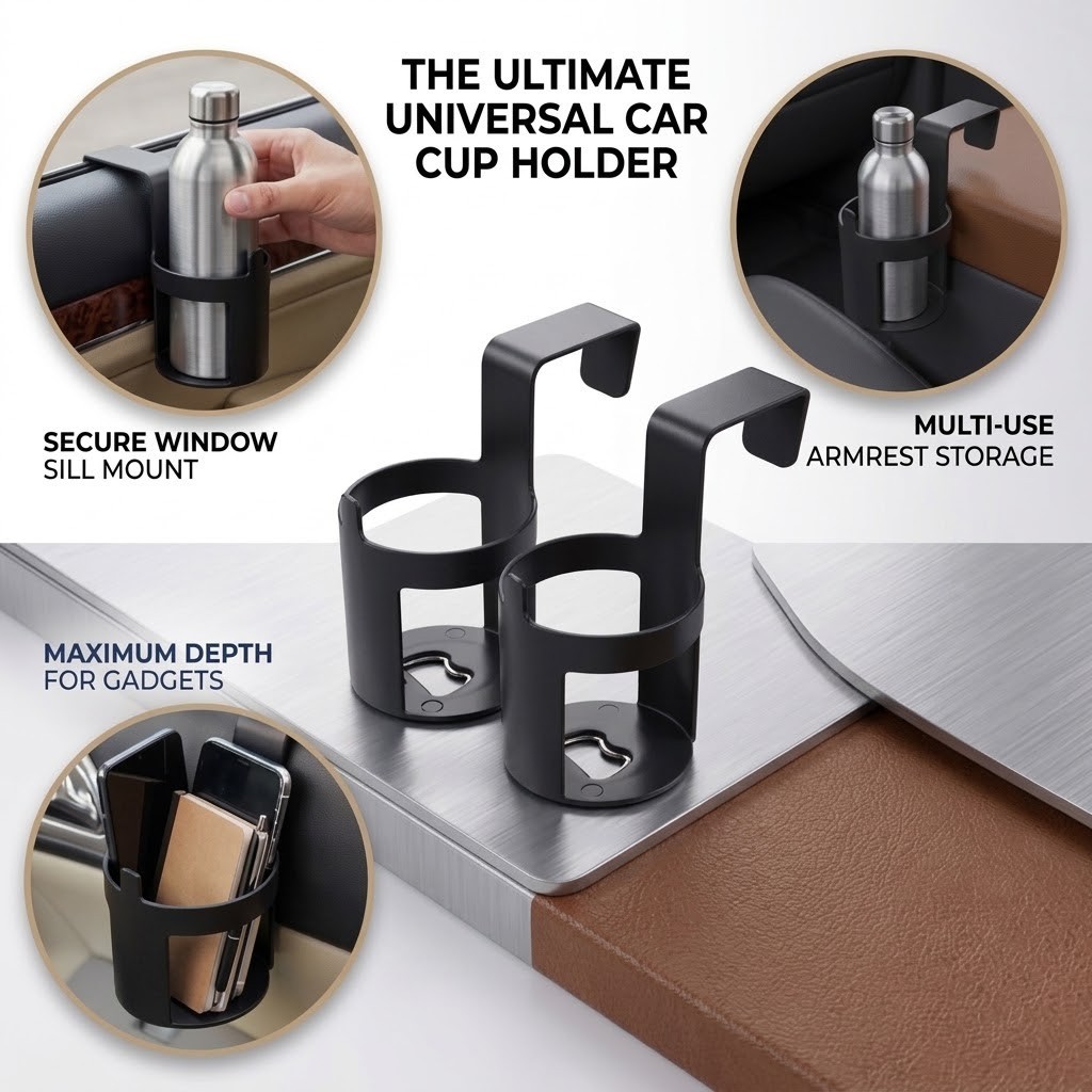 2× Universal Vehicle Car Truck Cup Holder Case Drink Bottle Door Mount Standing 2× Universal Vehicle Car Truck Cup Holder Case Drink Bottle Door Mount Standing