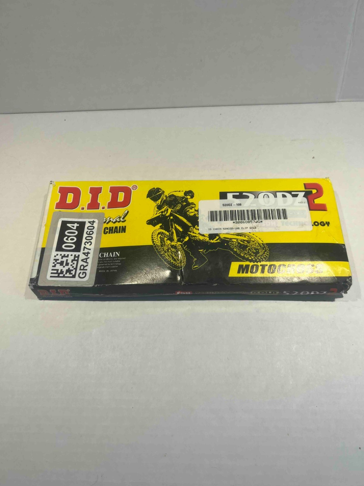 D.I.D 520DZ2 Motorcycle Drive Chain 108 Links Gold/Black Motocross Racing Chain D.I.D 520DZ2 Motorcycle Drive Chain 108 Links Gold/Black Motocross Racing Chain