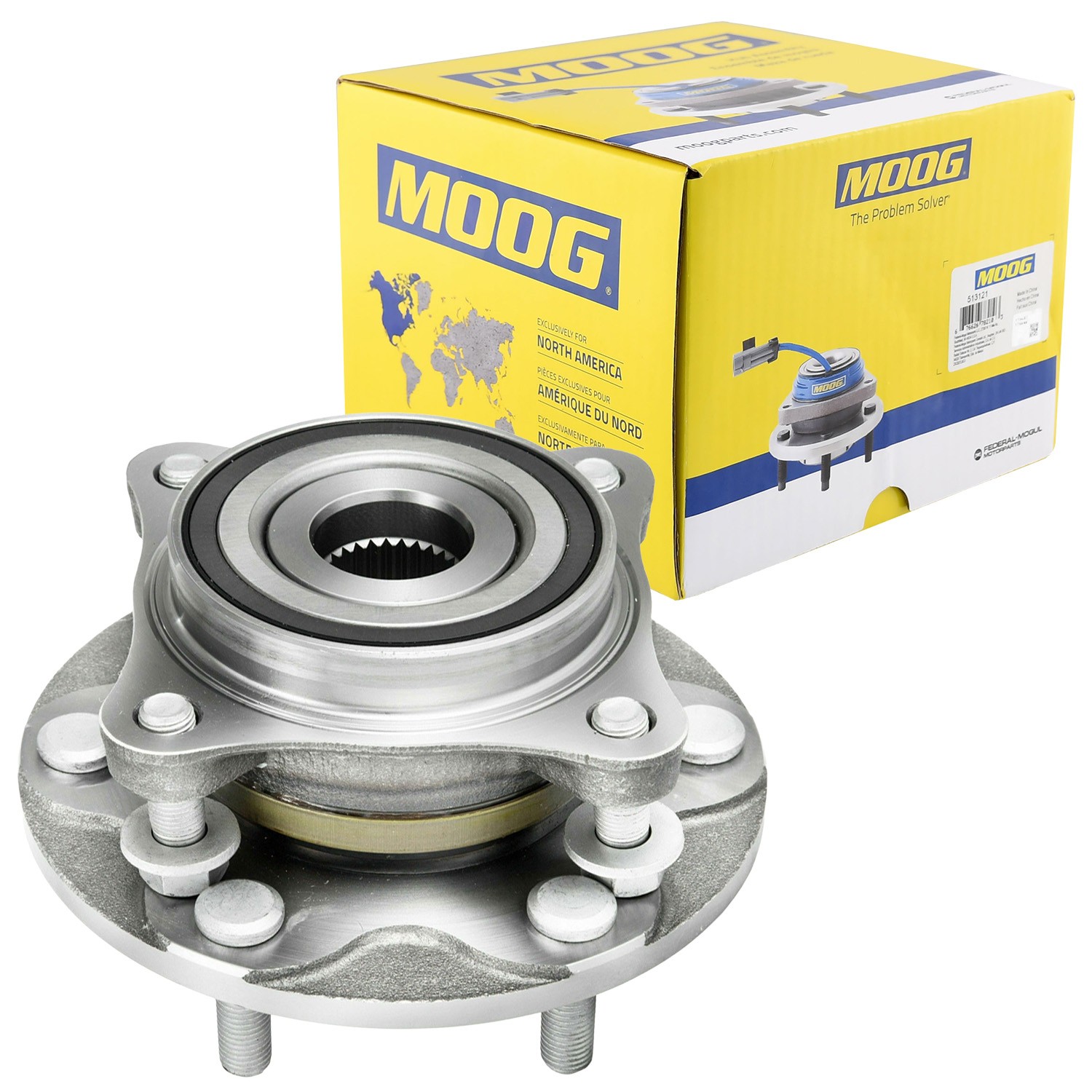 4WD MOOG Front Wheel Bearing and Hub for 2005-21 Tacoma 4Runner 07-14 FJ Cruiser