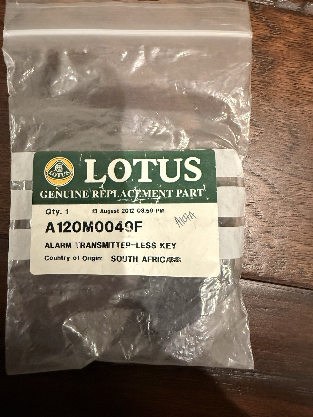 Genuine Lotus Elise Exige PFK Alarm Remote Key Fob A120M0049F OEM New