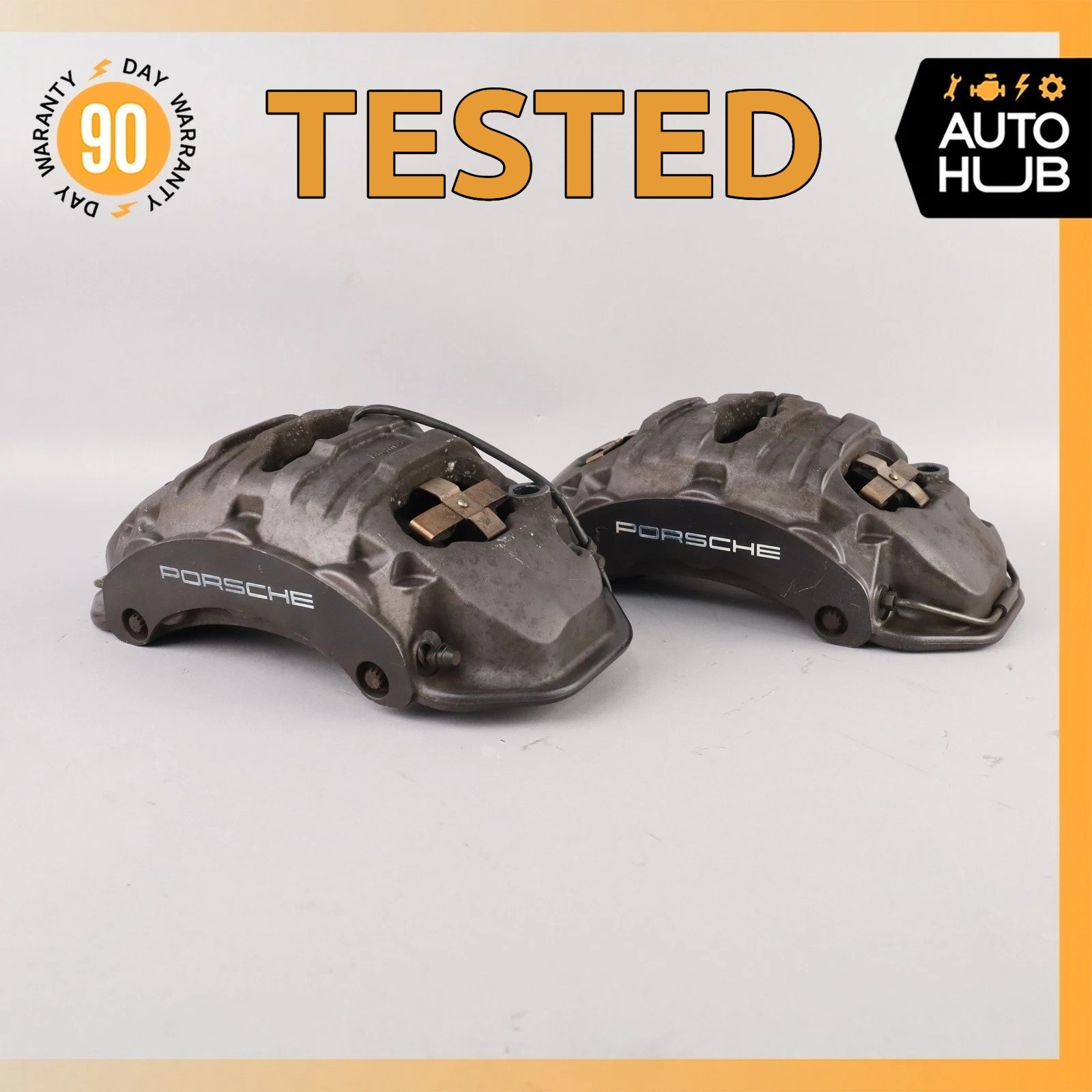 10-23 Porsche Cayenne Panamera Macan Front Brake Calipers Set 7PP615123 OEM 10-23 Porsche Cayenne Panamera Macan Front Brake Calipers Set 7PP615123 OEM