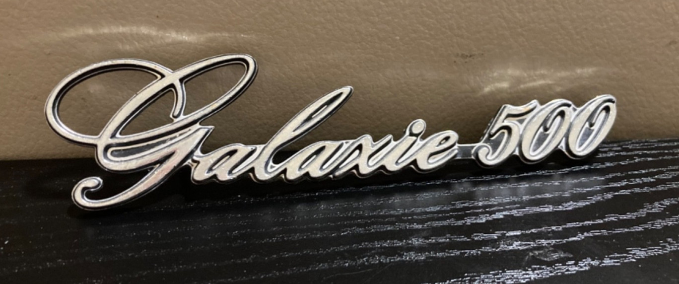Vintage Ford Galaxie 500 Script Fender Emblem