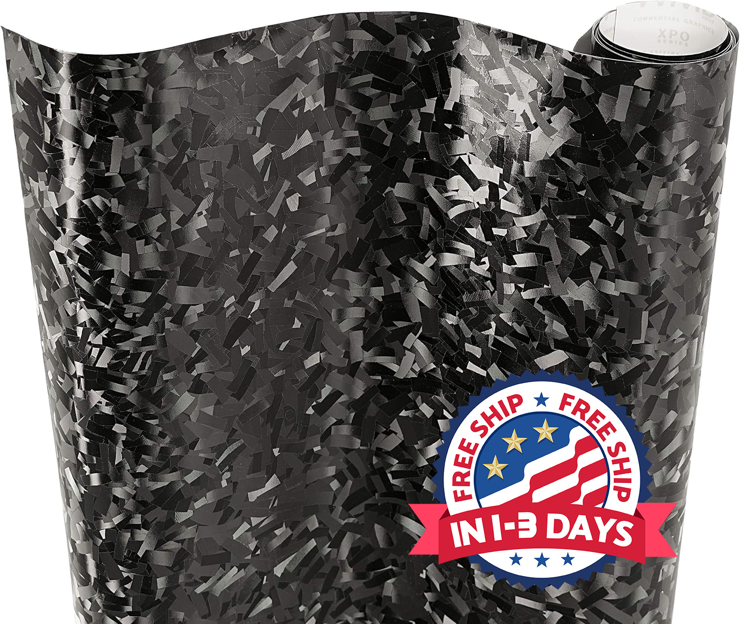 Rollo de vinilo de carbono compuesto forjado (30 x 150 cm, negro) Rollo de vinilo de carbono compuesto forjado (30 x 150 cm, negro)