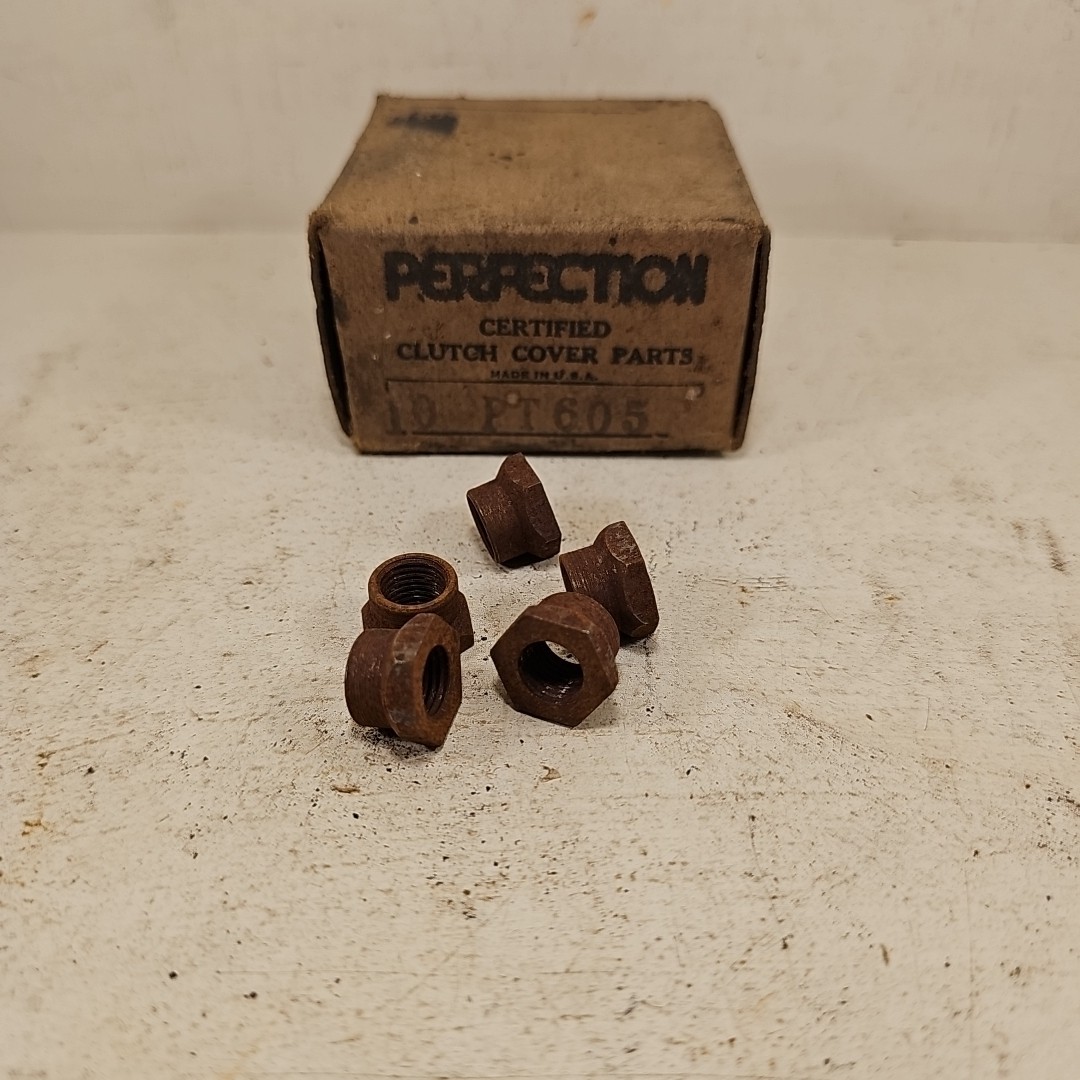 VINTAGE NOS LOT OF 5 PERFECTION FLANGED NUTS 1930s-1950s CHEVY GMC WILLYS/JEEP