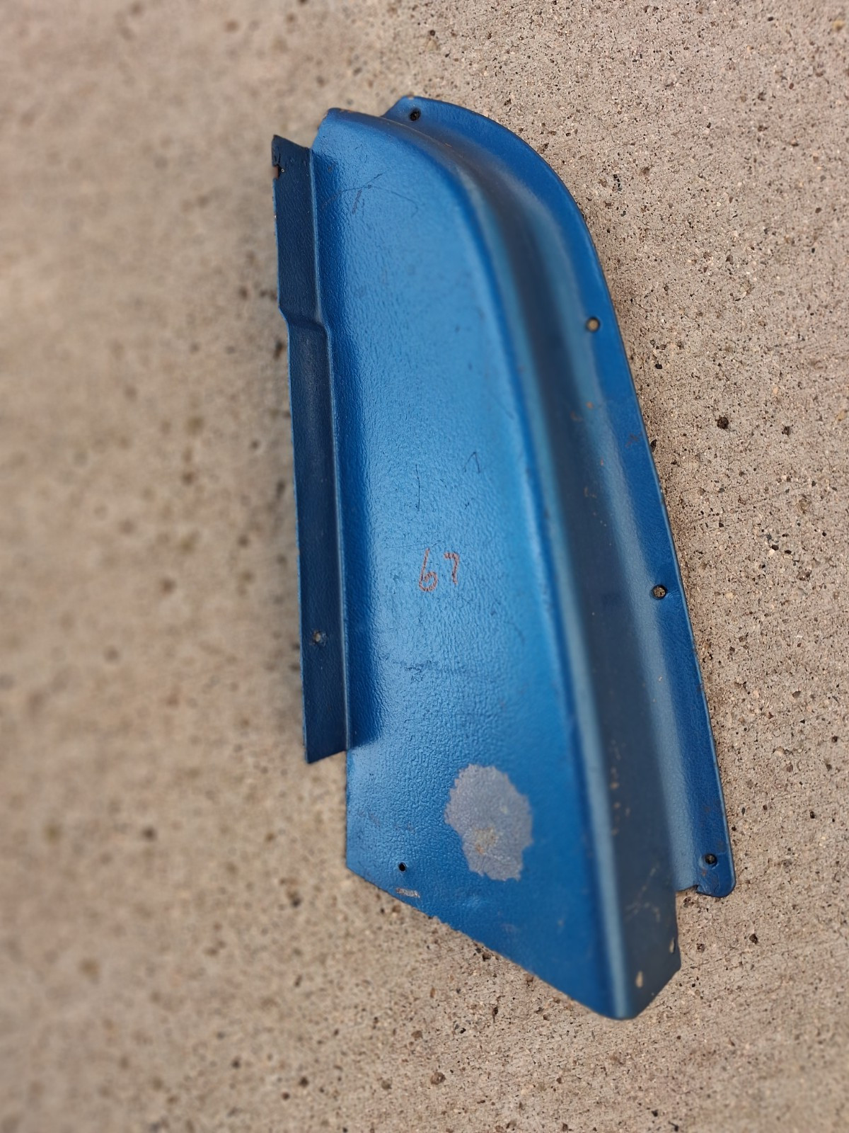 1-1967 CAMARO FIREBIRD USED ORIGINAL LH REAR UPPER ARMREST FILLER PANEL 1-1967 CAMARO FIREBIRD USED ORIGINAL LH REAR UPPER ARMREST FILLER PANEL