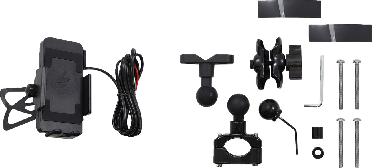 Ridepower RPPMMTLBKBW12 Phone Holder Ball Mount Wireless Charging Universal