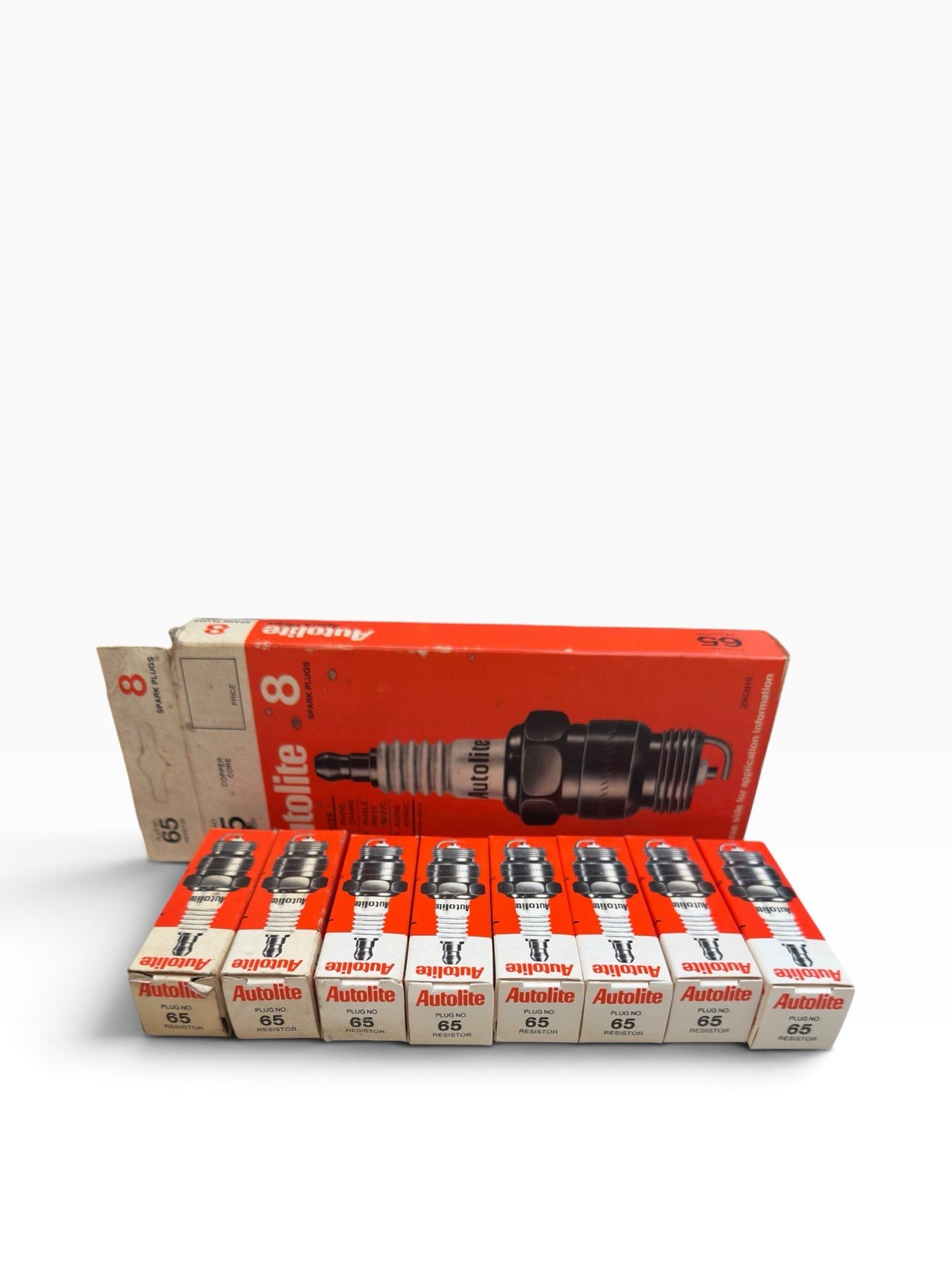 NOS 8 Pack Autolite Double Copper Core 65 Spark Plugs Made In USA NOS 8 Pack Autolite Double Copper Core 65 Spark Plugs Made In USA