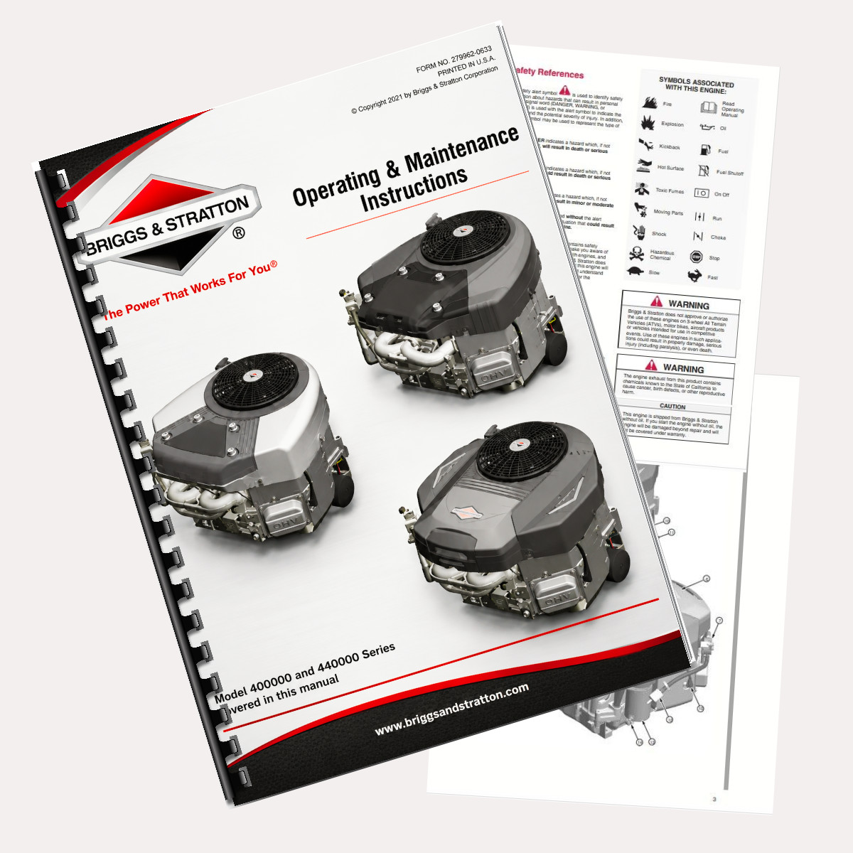 400000 440000 Engine Operating Maintenance Manual 20 Pages Print