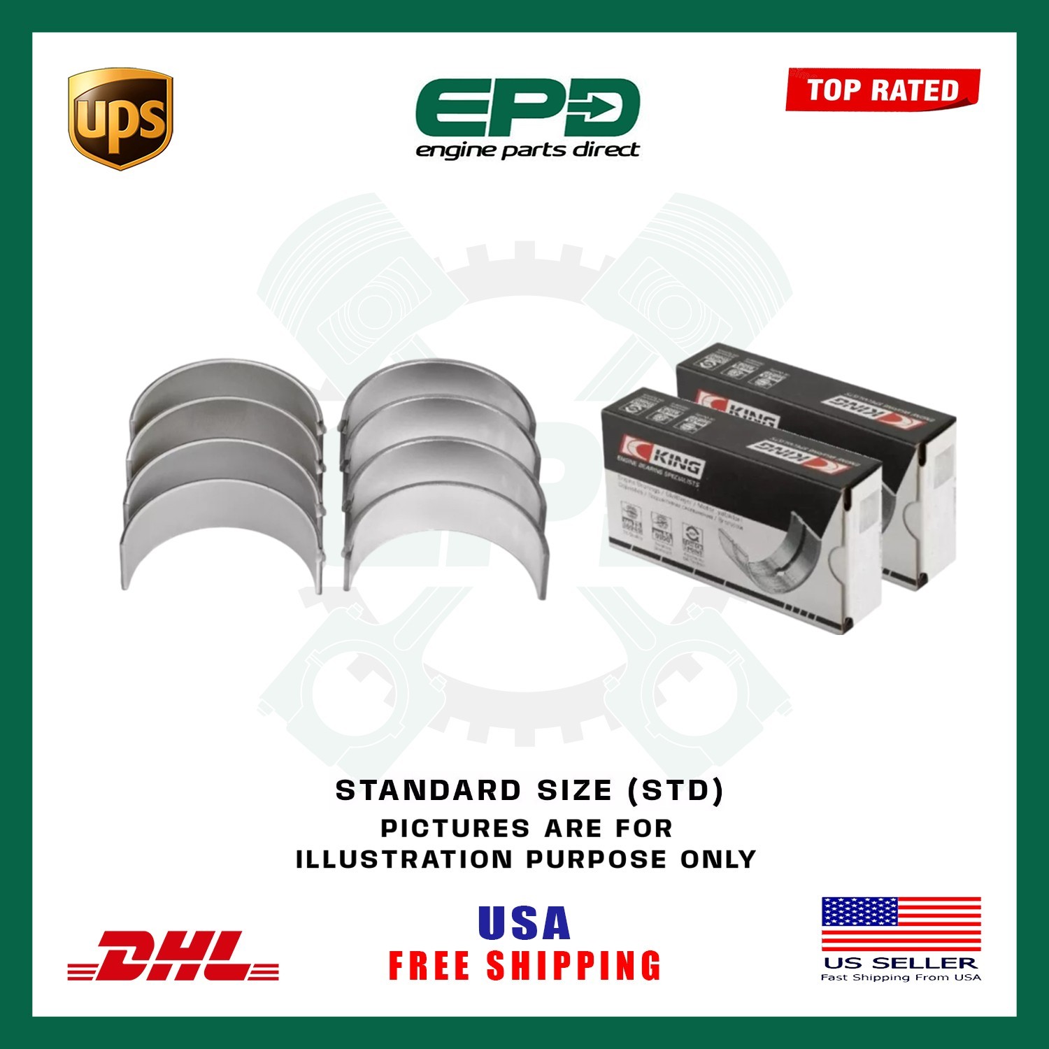 King CR222SV STD Con Rod Bigend Bearing Set STD N55 N20 oversize +0.25mm +0.50mm