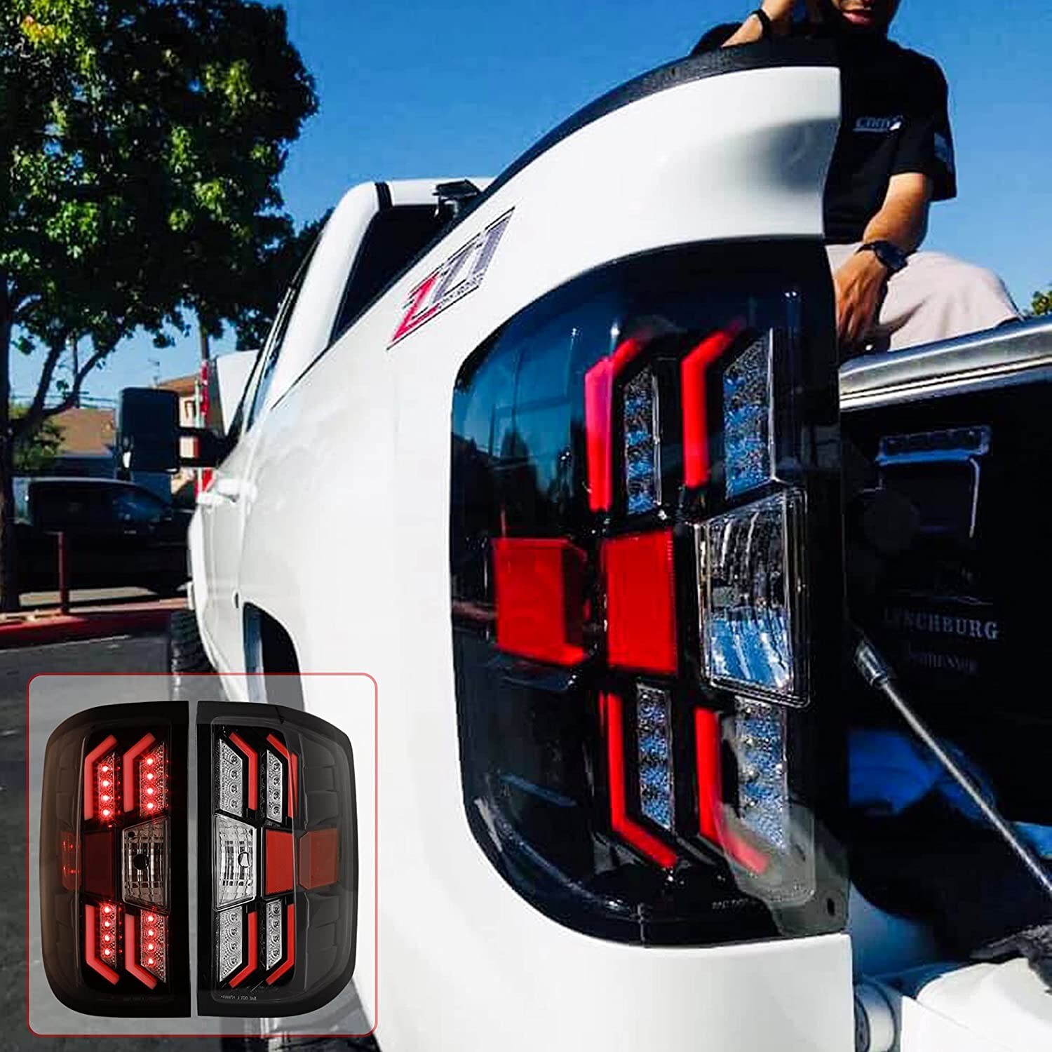 Black Smoke Tail Lights For 2014-2018 Chevy Silverado 1500 15-18 2500HD 3500HD