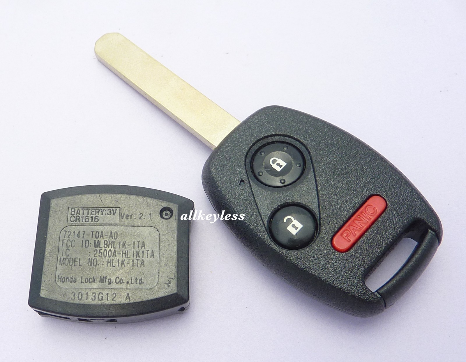 Reshelled OEM 2012-2013 HONDA CR-V keyless entry remote key fob MLBHLIK-1TA Reshelled OEM 2012-2013 HONDA CR-V keyless entry remote key fob MLBHLIK-1TA