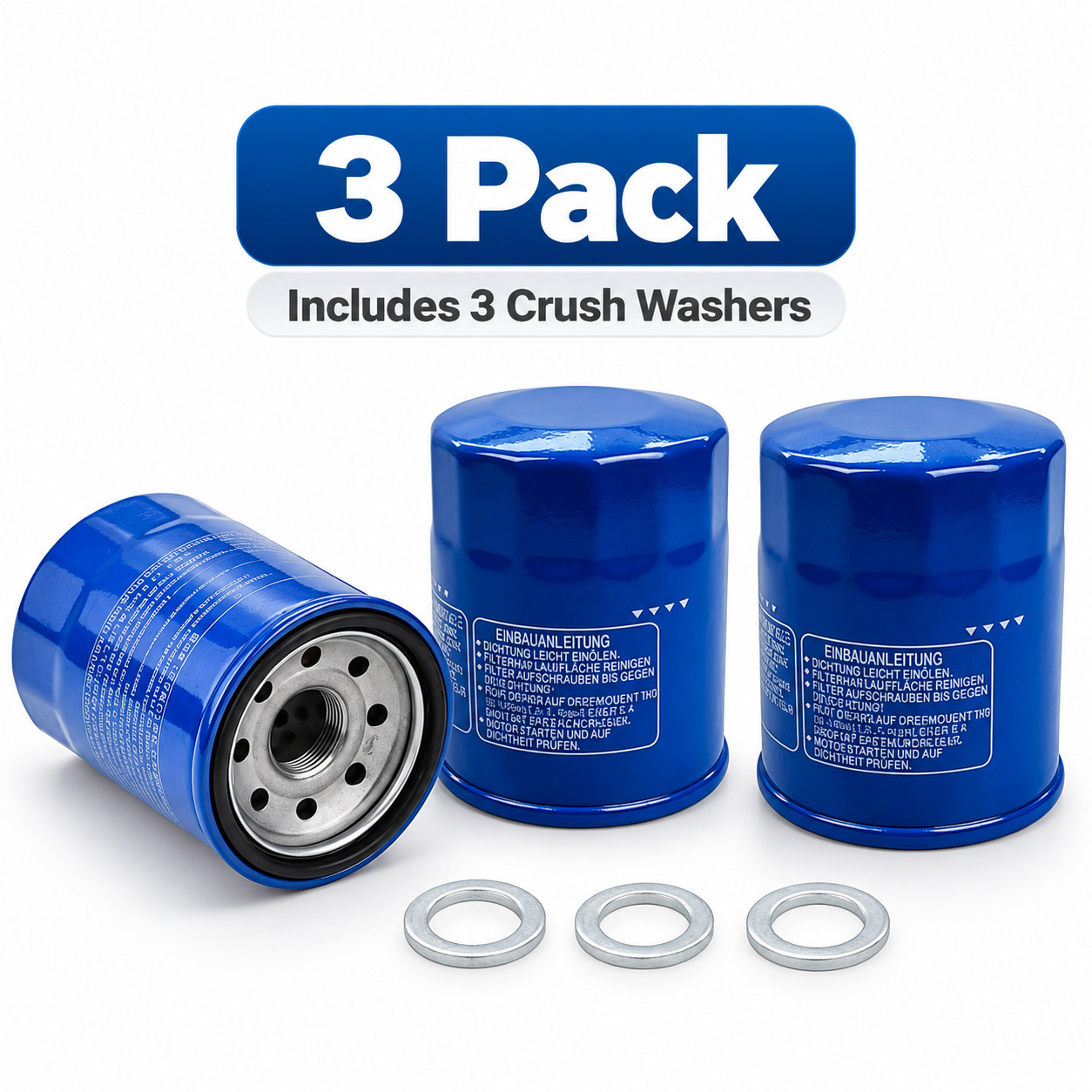 3 Pack Genuine Honda Oil Filter 15400-PLM-A02 Washers Accord CR-V Civic Fit