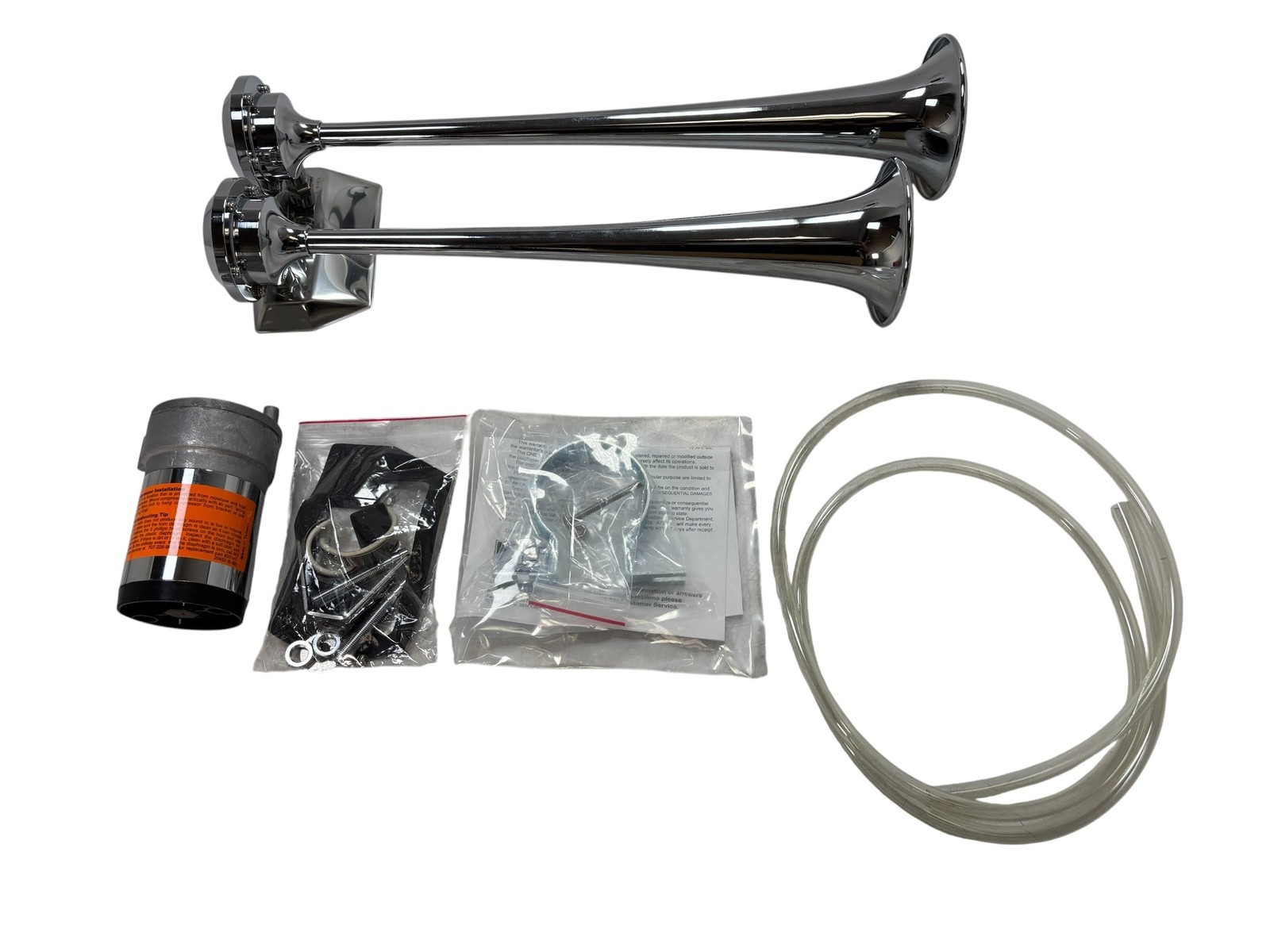 Marinco Air Horn Dual Trumpet 12V 10PSI, Chrome, OEM, NEW, 10106