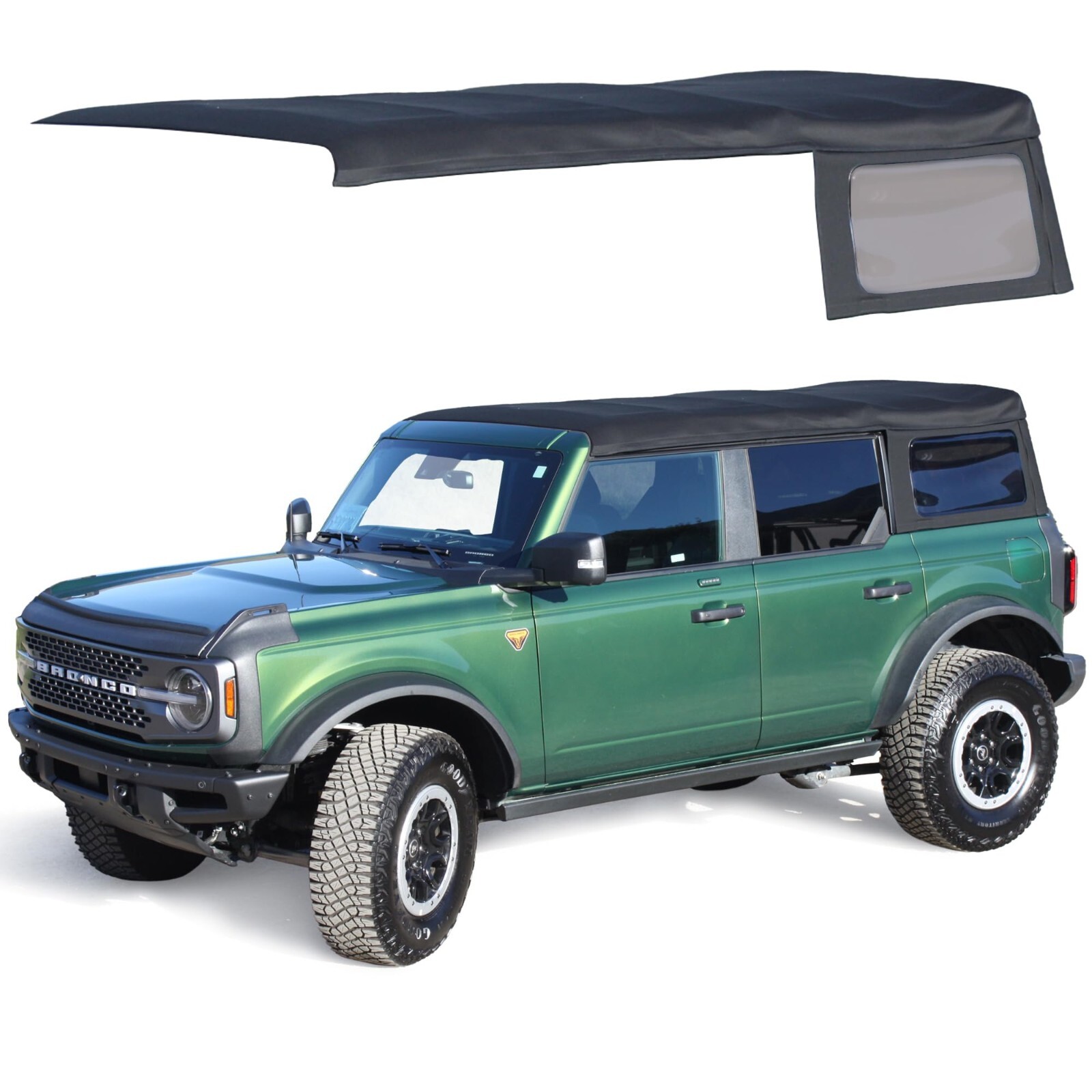 Sierra Offroad Soft Top Replacement 2021 - 2026 Ford Bronco 4DR - Black, Canvas Sierra Offroad Soft Top Replacement 2021 - 2026 Ford Bronco 4DR - Black, Canvas