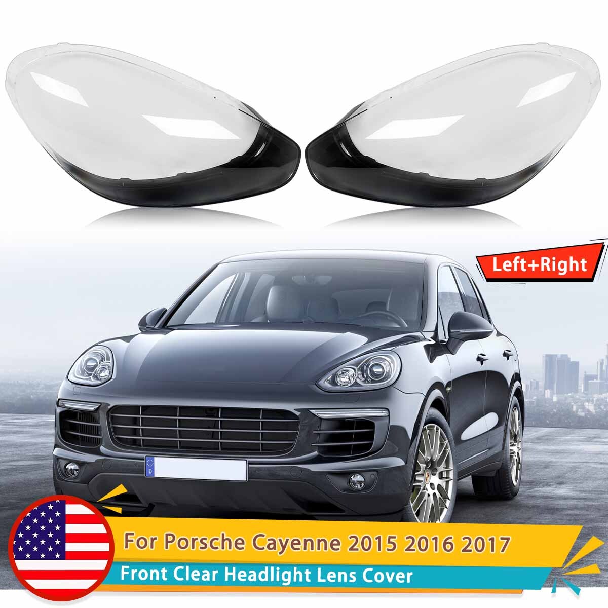 Front Clear Headlight Lens Cover Replacement For Porsche Cayenne 2015 2016 2017 Front Clear Headlight Lens Cover Replacement For Porsche Cayenne 2015 2016 2017